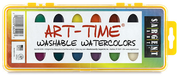 Washable Watercolors, Set of 16 w/ Brush