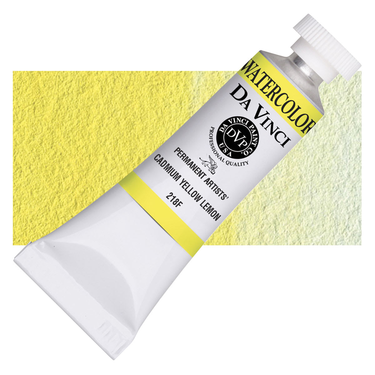 Da Vinci Artists Permanent Watercolor - Cadmium Yellow Lemon, 15 ml tube and swatch