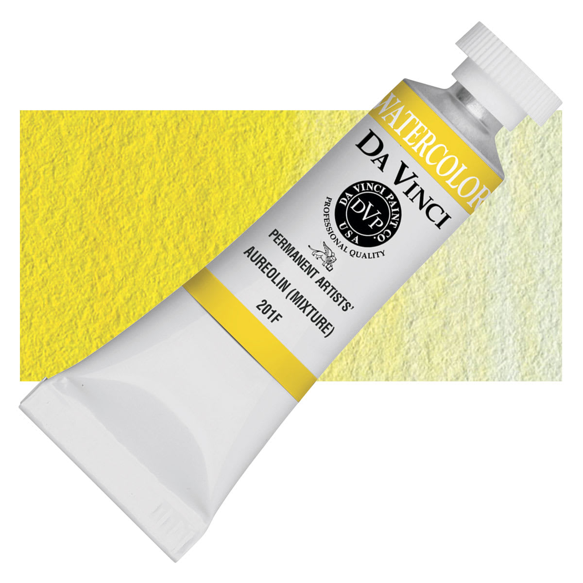 Da Vinci Artists' Permanent Watercolor - Aureolin Mix (CL), 15 ml tube and swatch