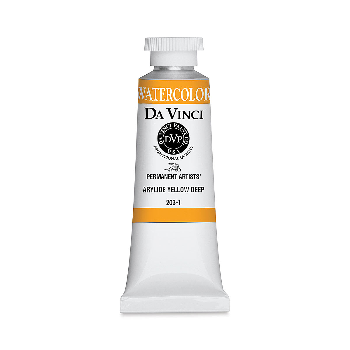 Da Vinci Artists' Permanent Watercolor - Arylide Yellow Deep, 37 ml tube
