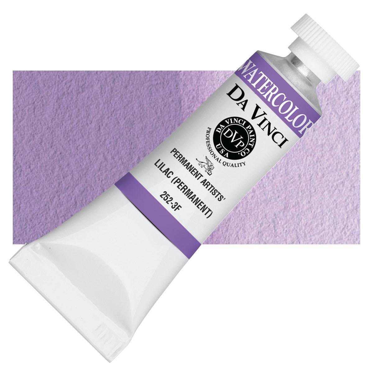 Da Vinci Artists' Permanent Watercolor - Lilac (Permanent), 15 ml tube and swatch