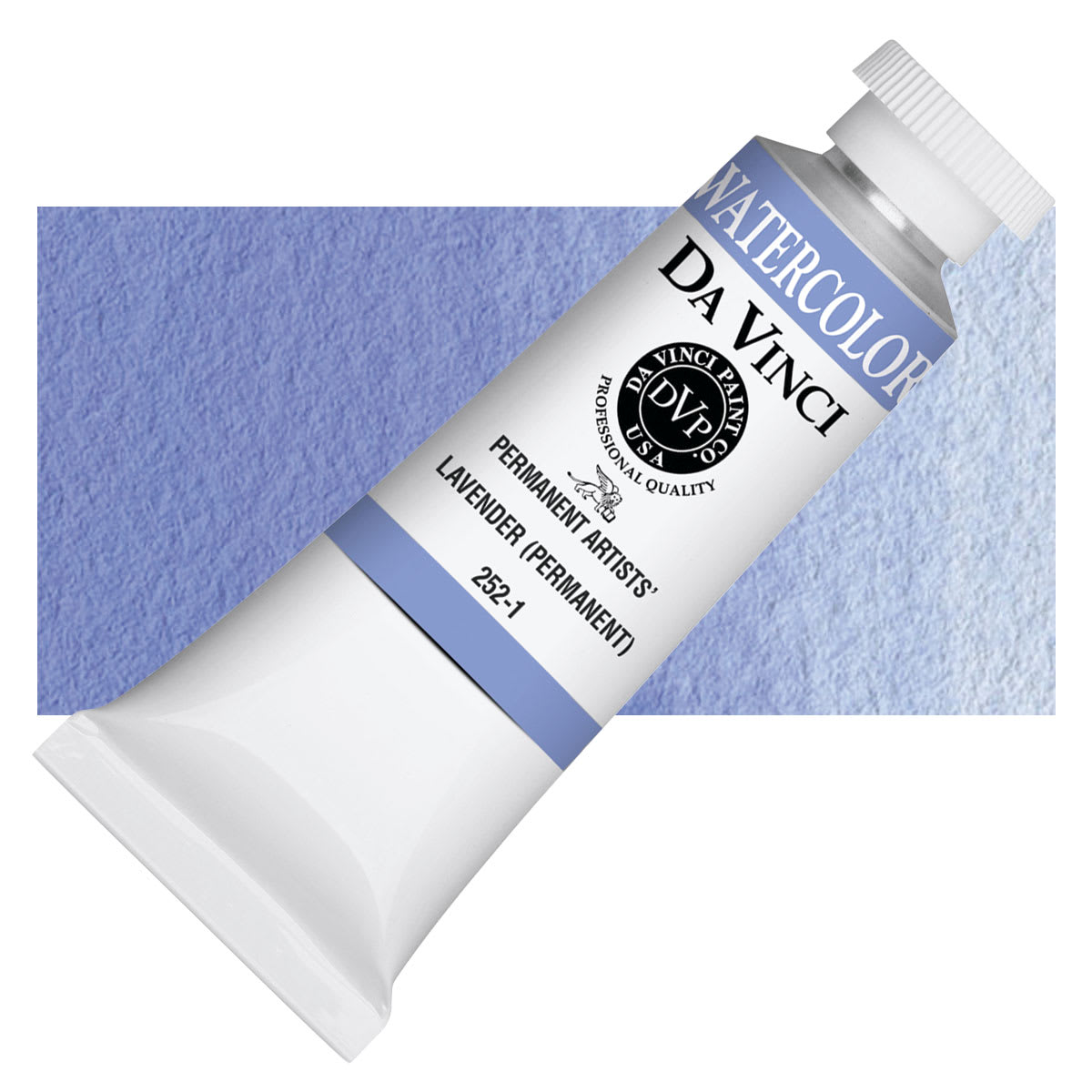 Da Vinci Artists' Permanent Watercolor - Lavender (Permanent), 37 ml tube and swatch