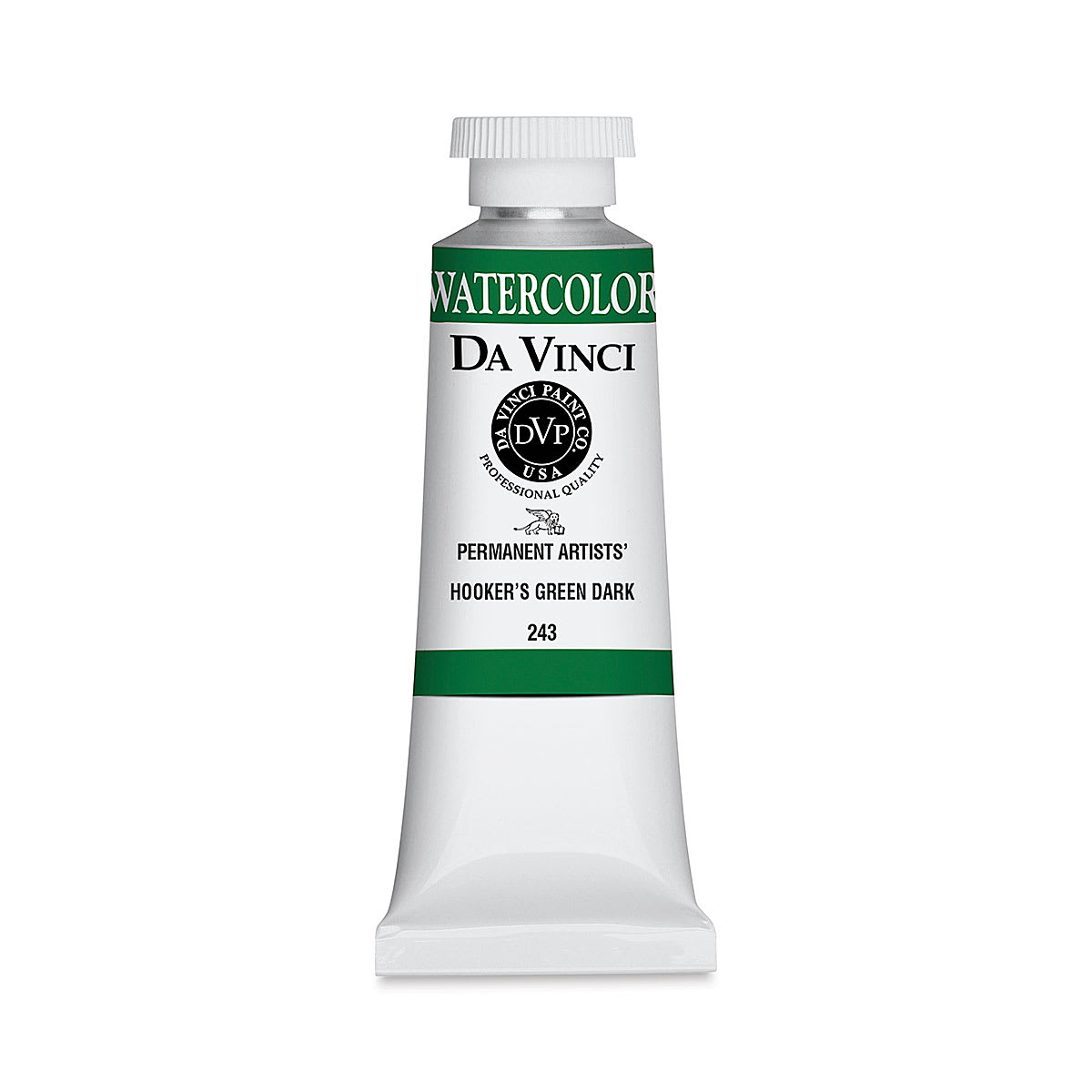 Da Vinci Artists' Permanent Watercolor - Hooker's Green Dark, 37 ml tube