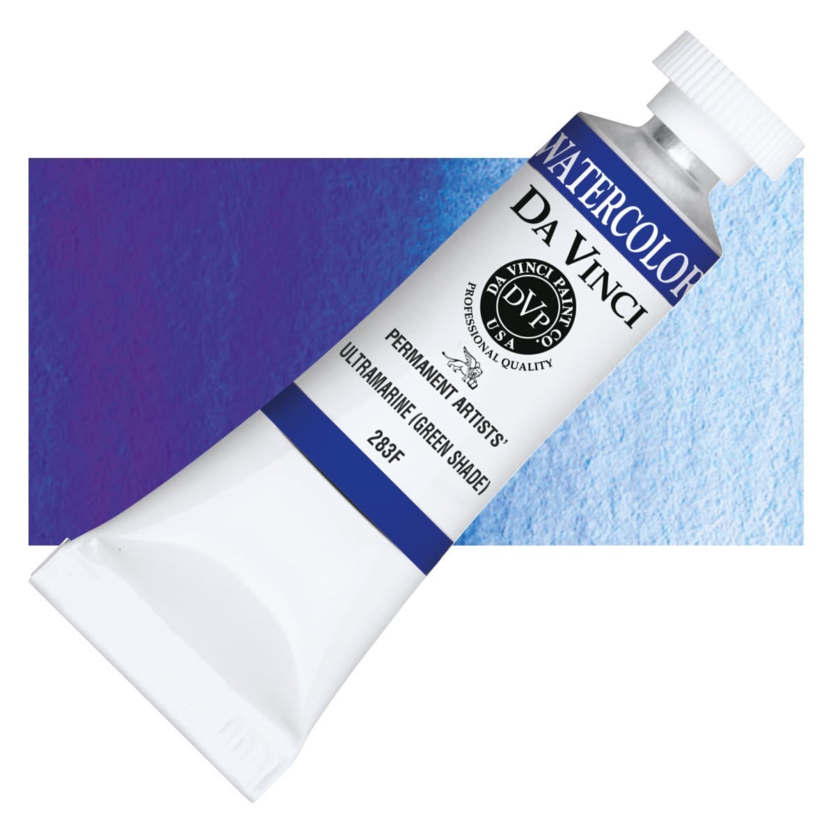 Da Vinci Artists' Permanent Watercolor - Ultramarine (Green Shade), 15 ml tube and swatch