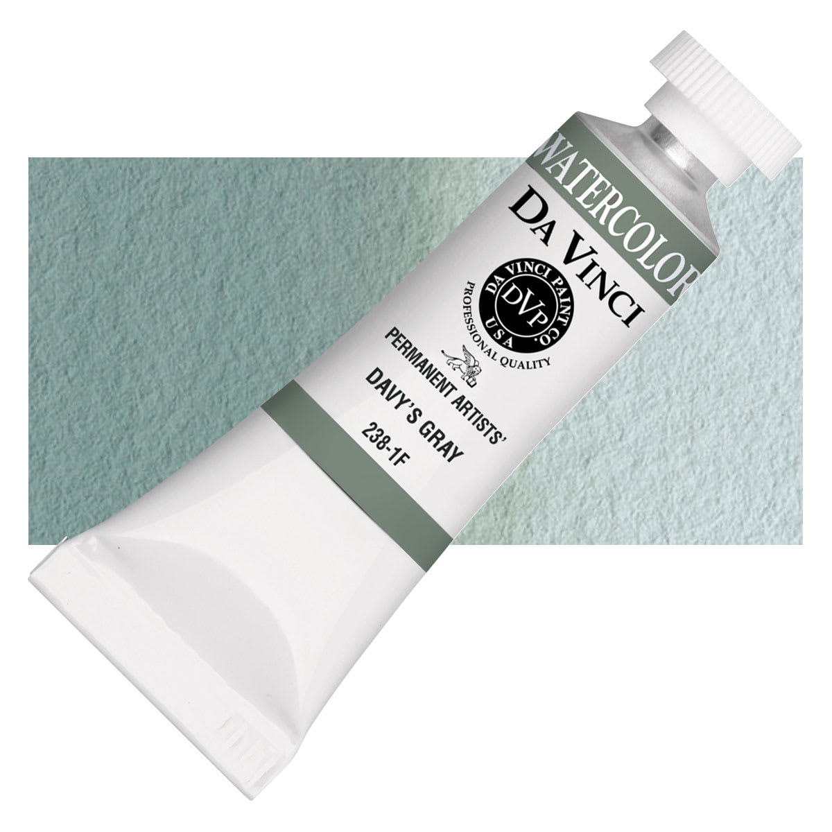 Da Vinci Artists' Permanent Watercolor - Davy's Gray, 15 ml tube and swatch