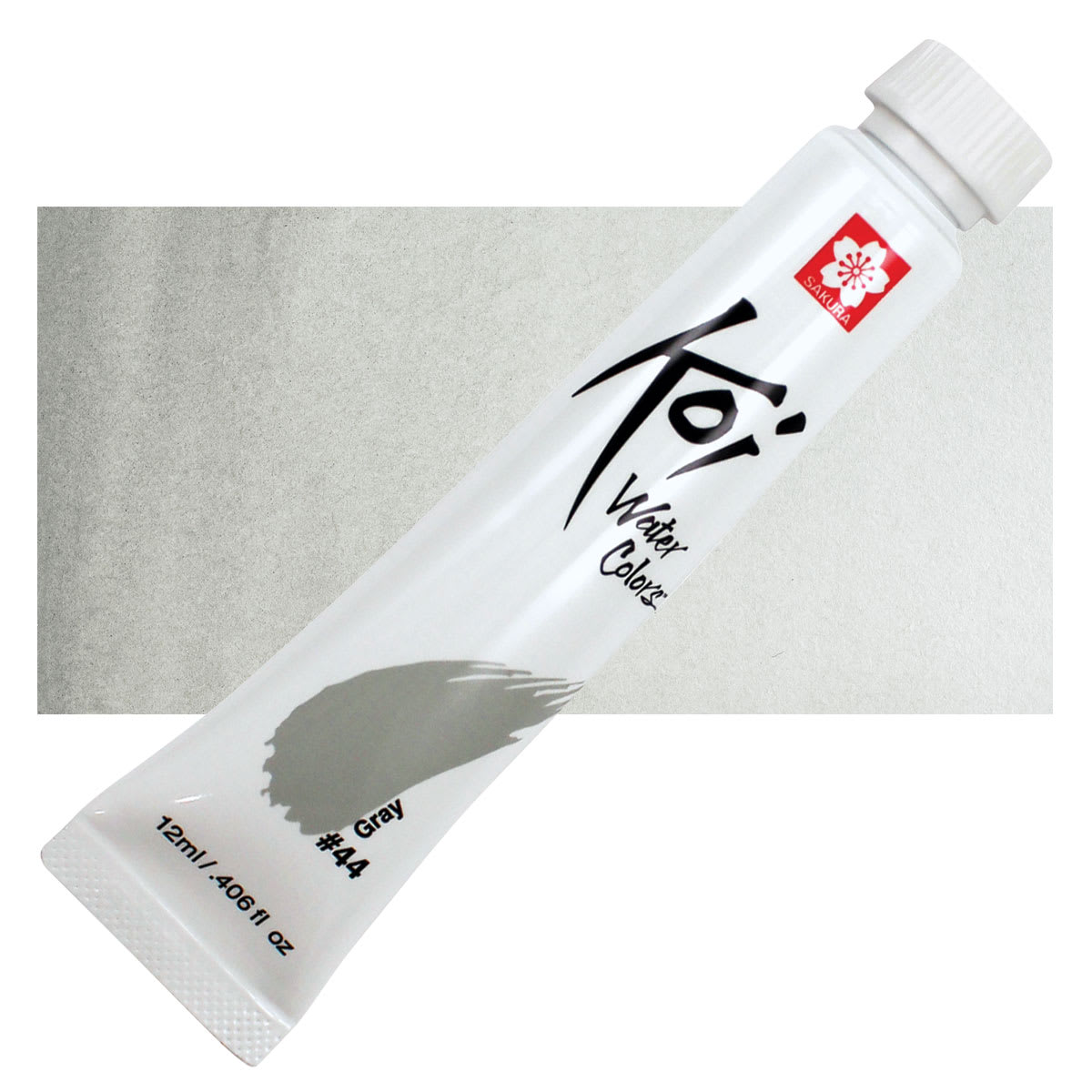 Sakura Koi Watercolor - Gray, 12 ml Tube and swatch