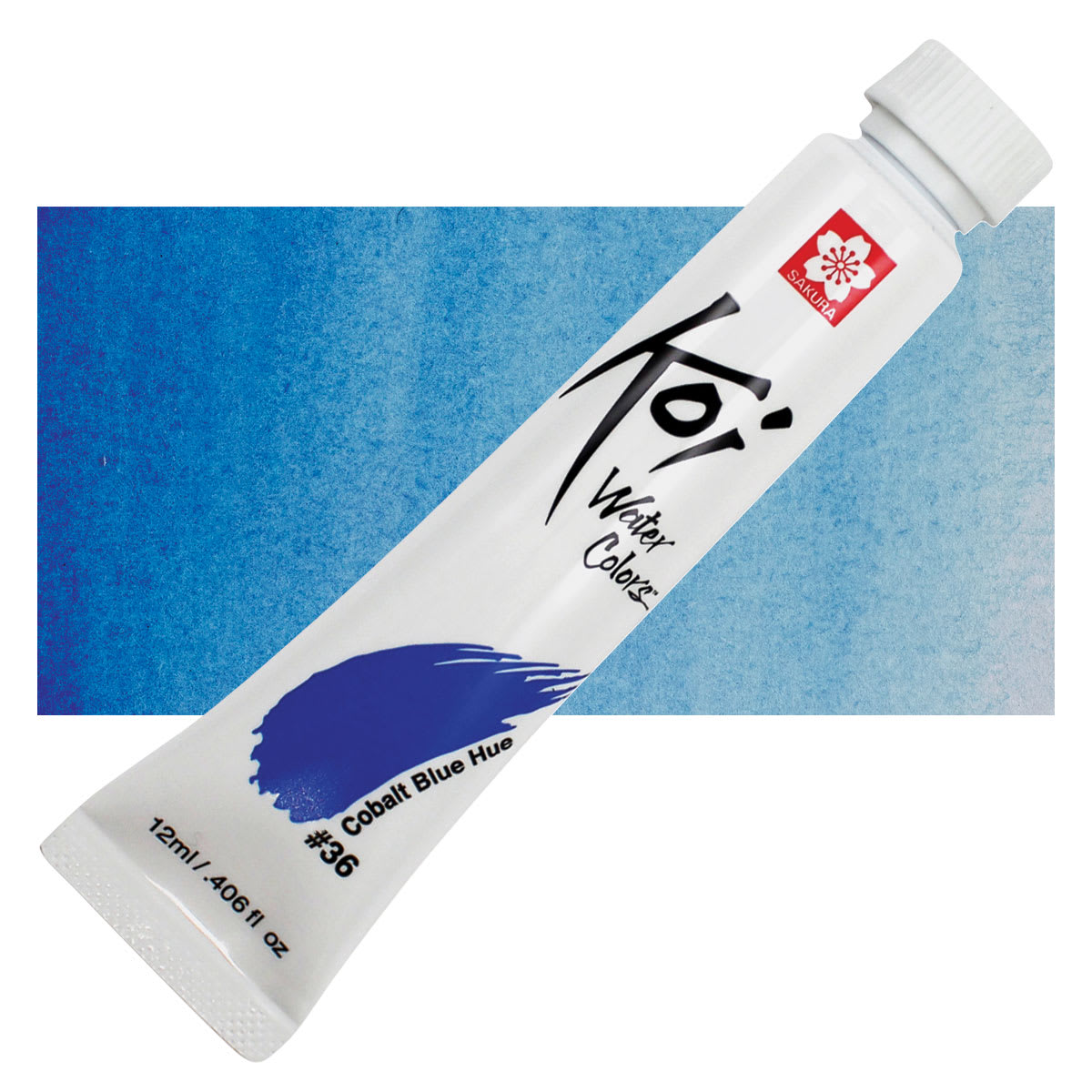 Sakura Koi Watercolor - Cobalt Blue Hue, 12 ml Tube and swatch