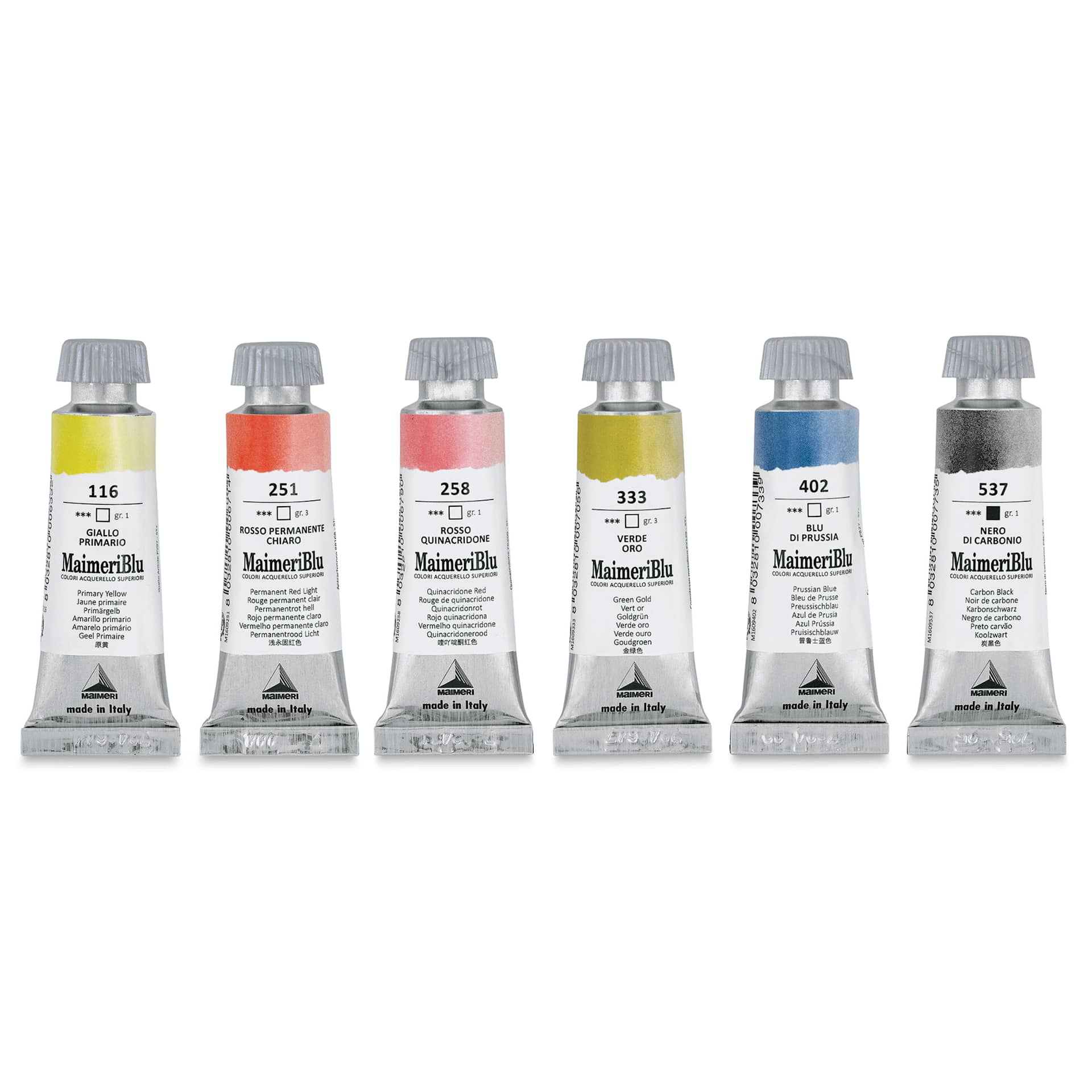 Maimeri Blu Artist Watercolor - Jenna Rainey Colors, Set of 6 front of tubes