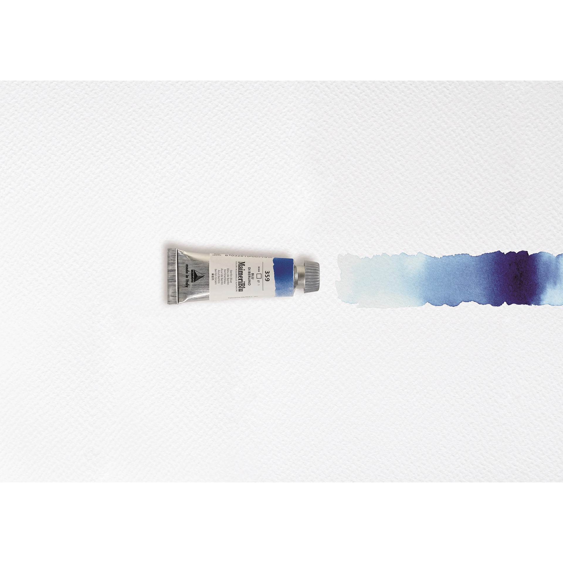 Maimeri Blu Artist Watercolor Tube with wash of blue paint