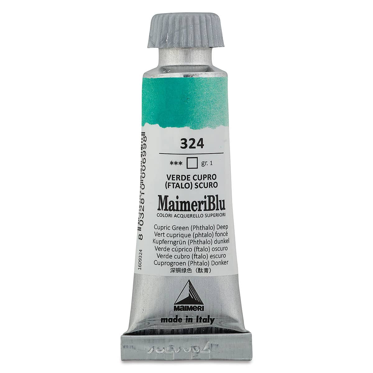 Maimeri Blu Artist Watercolor - Cupric Green Phthalo Deep, 12 ml Tube