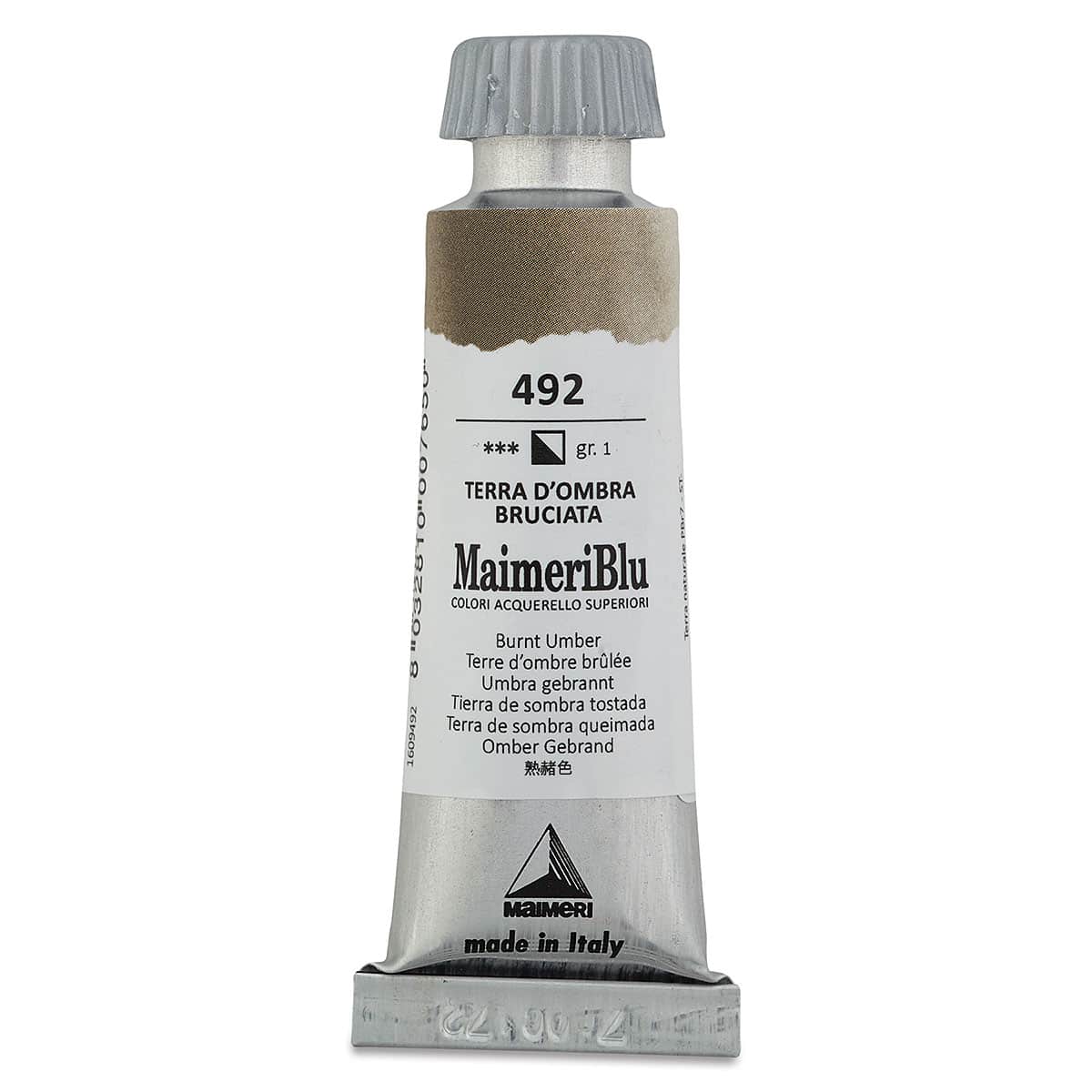 Maimeri Blu Artist Watercolor - Burnt Umber, 12 ml Tube
