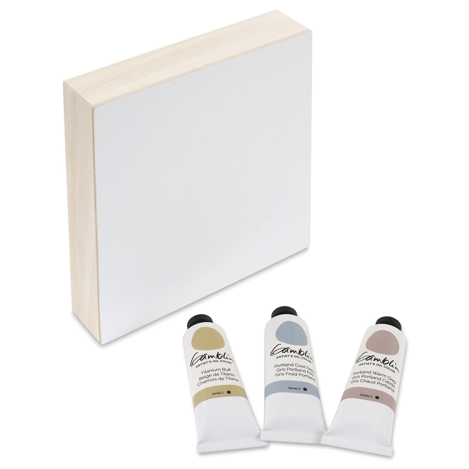 Gamblin Artist's Oil Color - Set of 3, Grey, 37 ml Tubes and panel