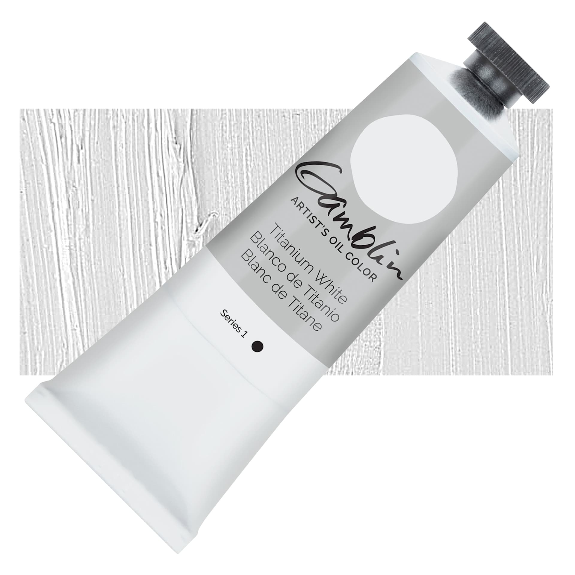 Gamblin Artist's Oil Color - Titanium White, 37 ml tube and swatch