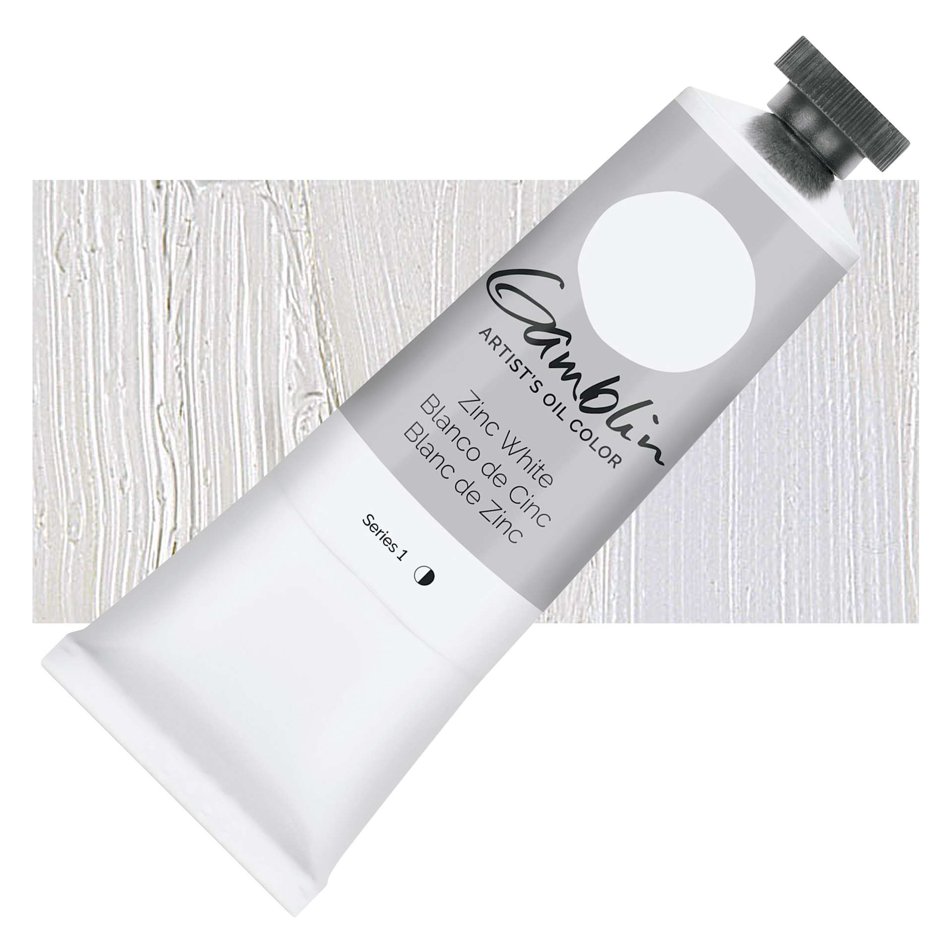 Gamblin Artist's Oil Color - Zinc White, 37 ml tube and swatch