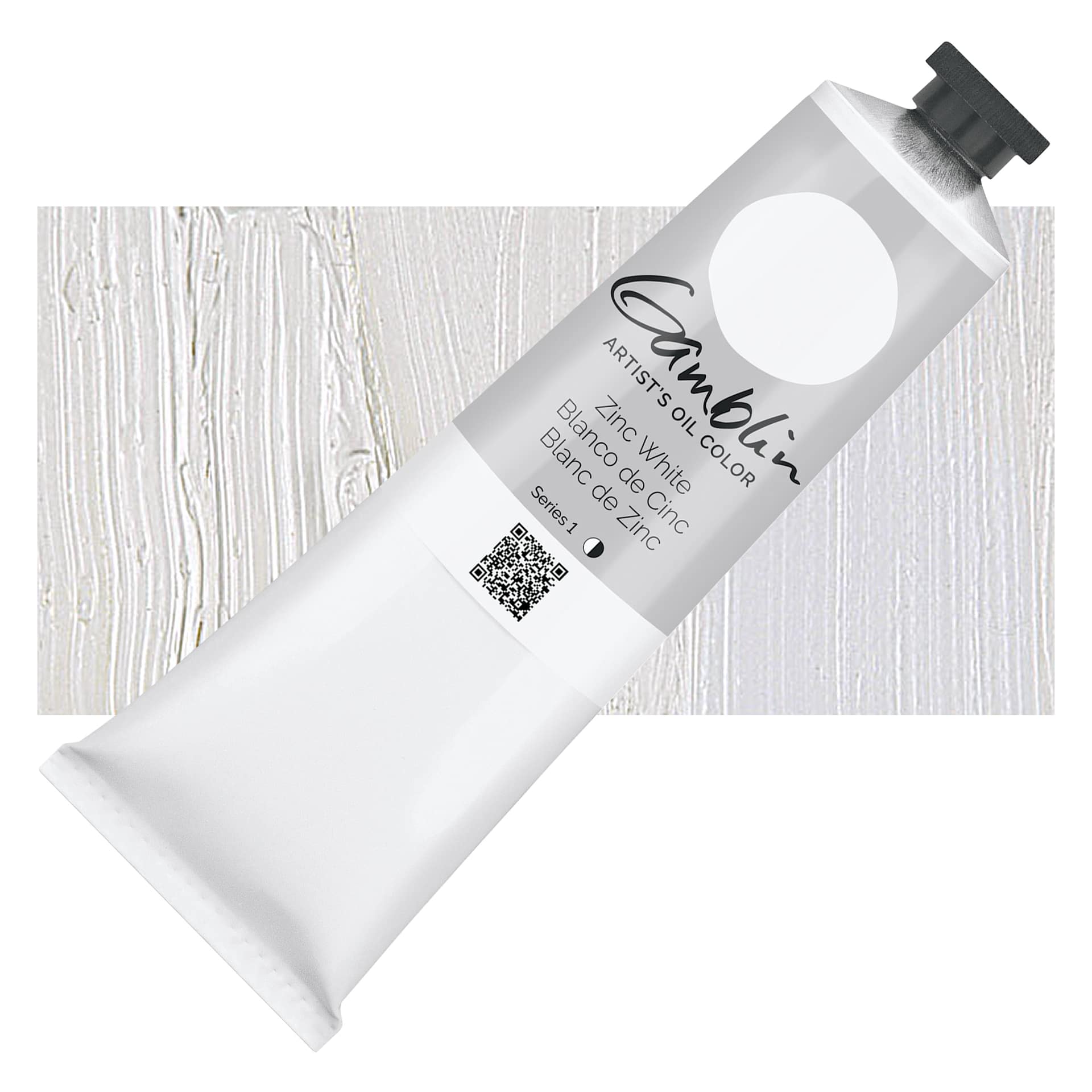 Gamblin Artist's Oil Color - Zinc White, 150 ml tube and swatch