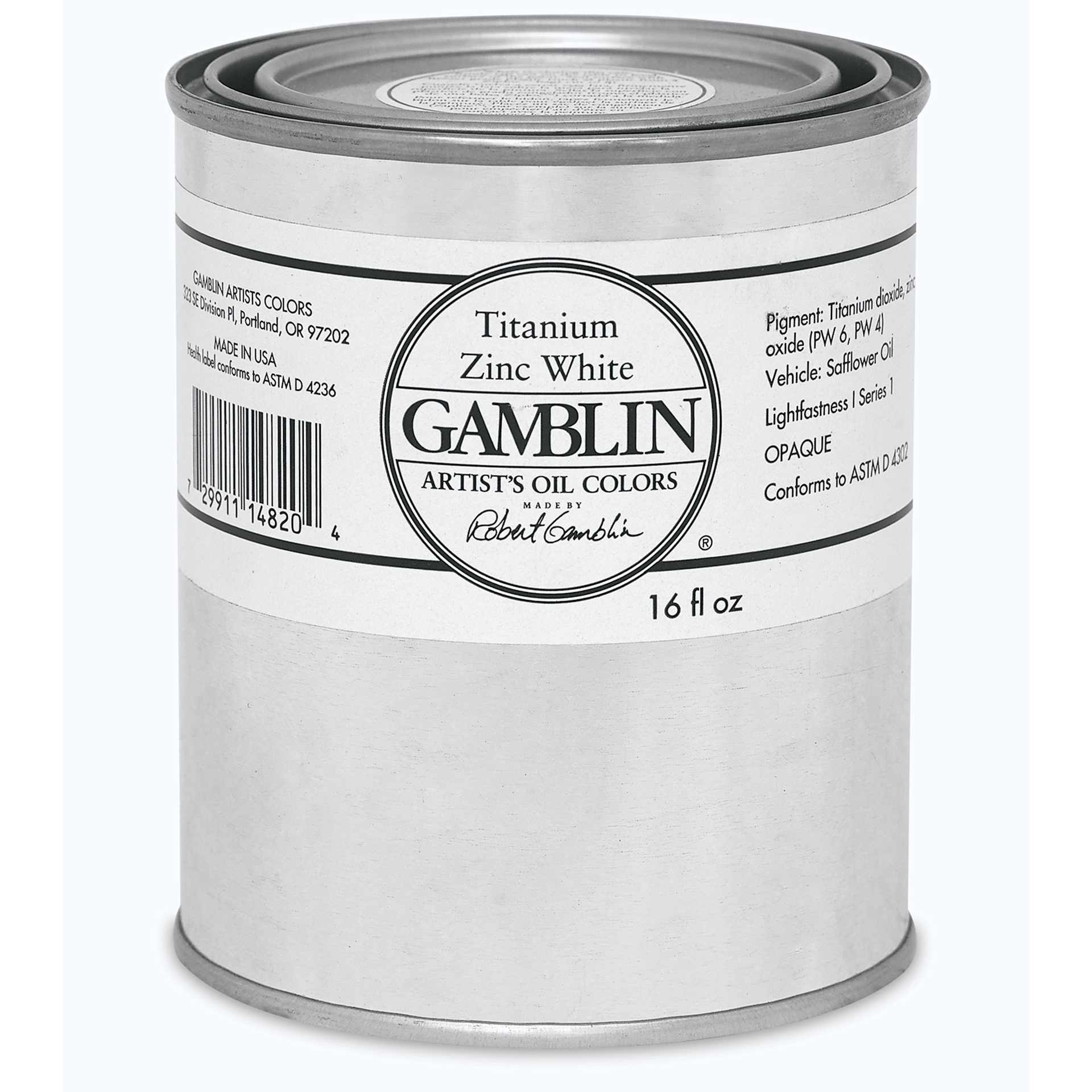 Gamblin Artist's Oil Color - Titanium-Zinc White, 16 oz Can