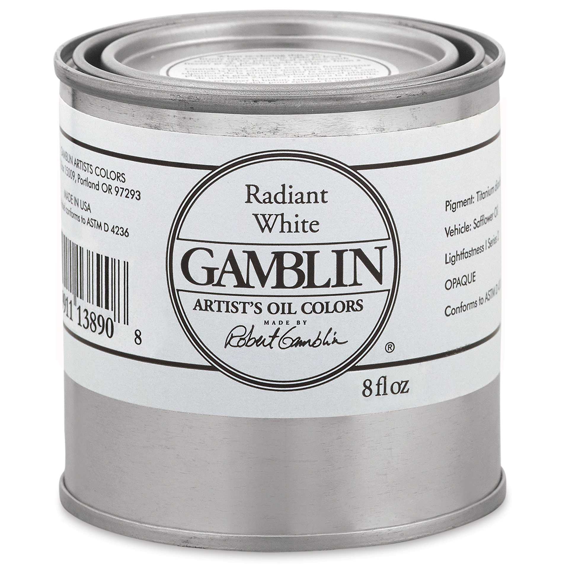 Gamblin Artist's Oil Color - Radiant White, 8 oz Can
