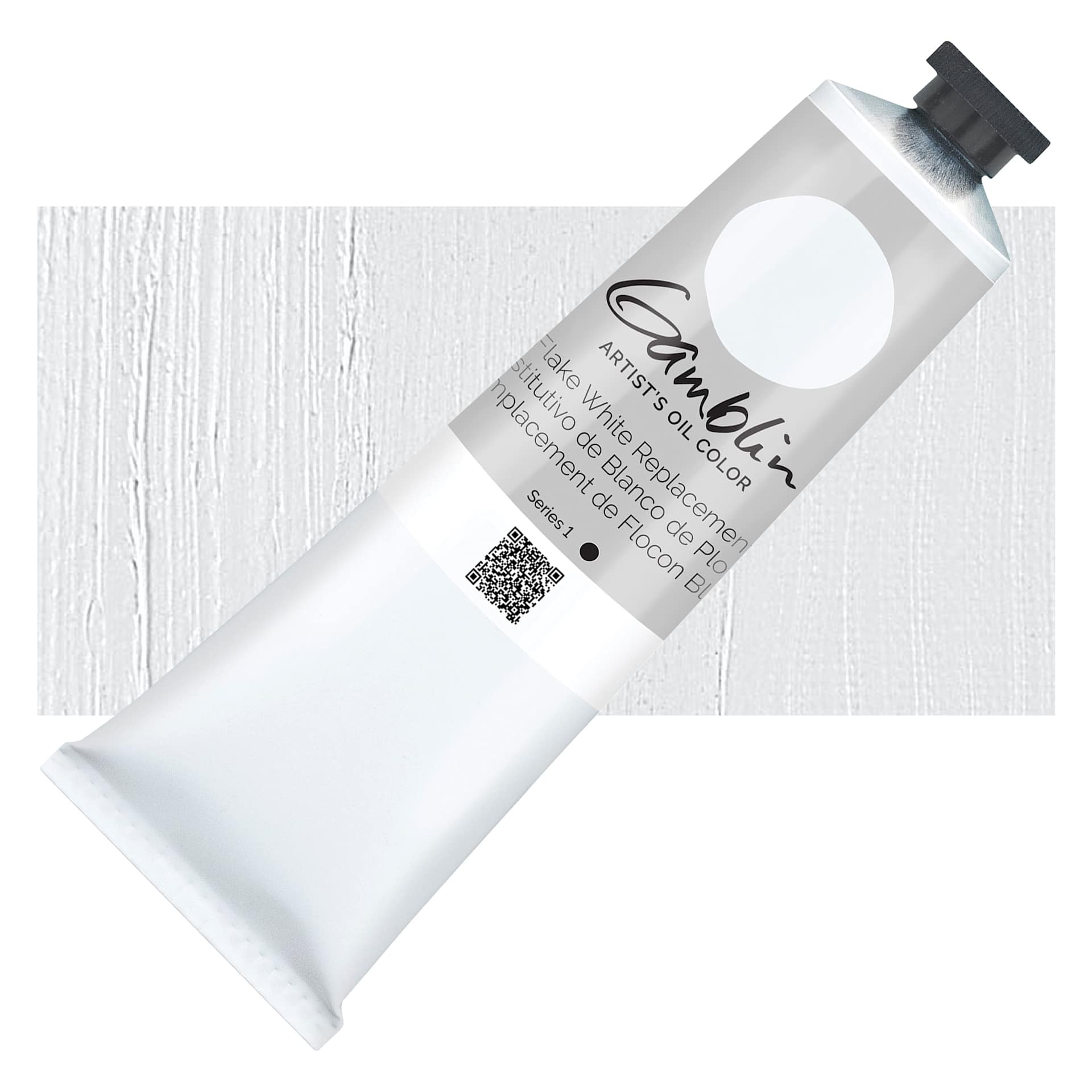 Gamblin Artist's Oil Color - Flake White Replacement, 150 ml tube and swatch