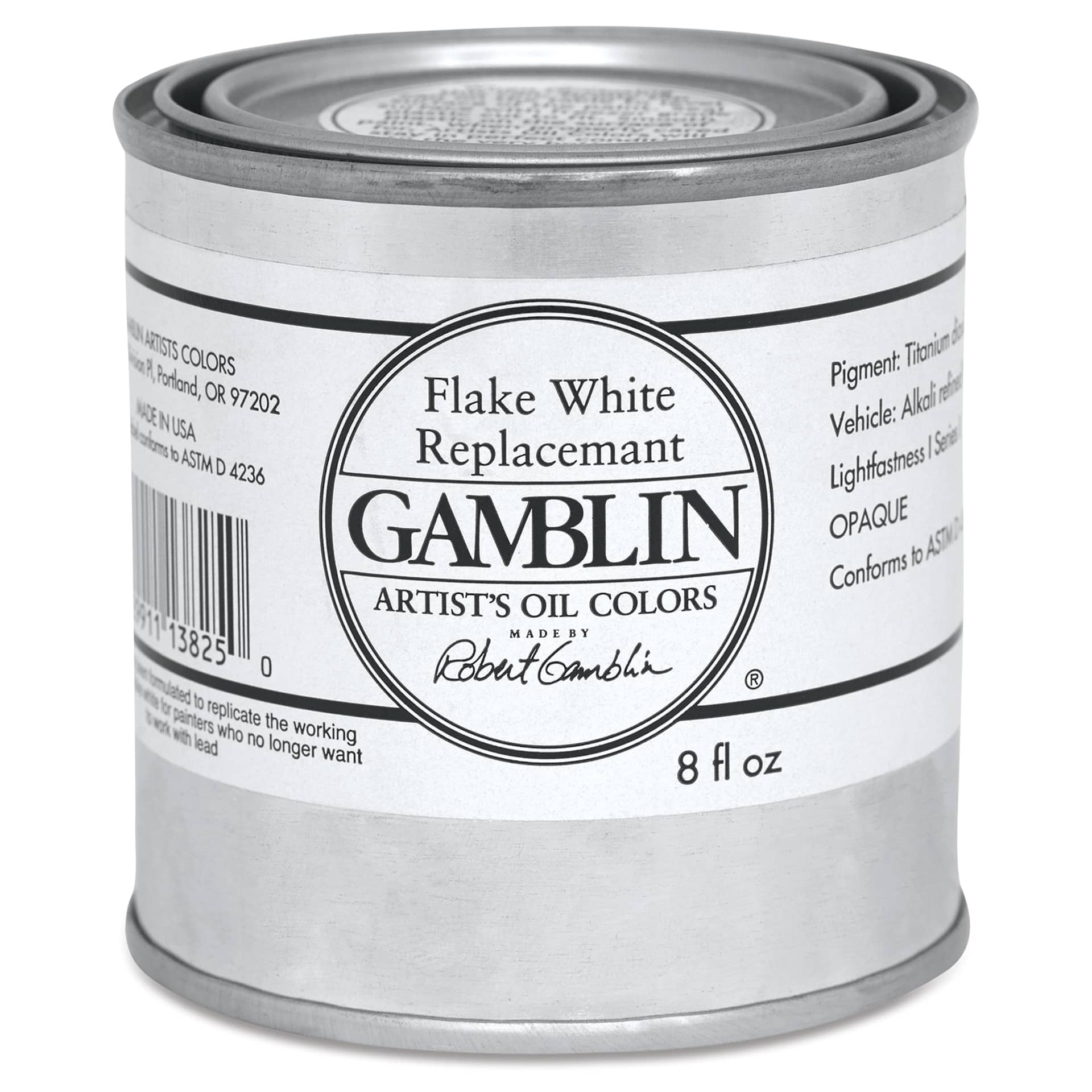 Gamblin Artist's Oil Color - Flake White Replacement, 8 oz Can