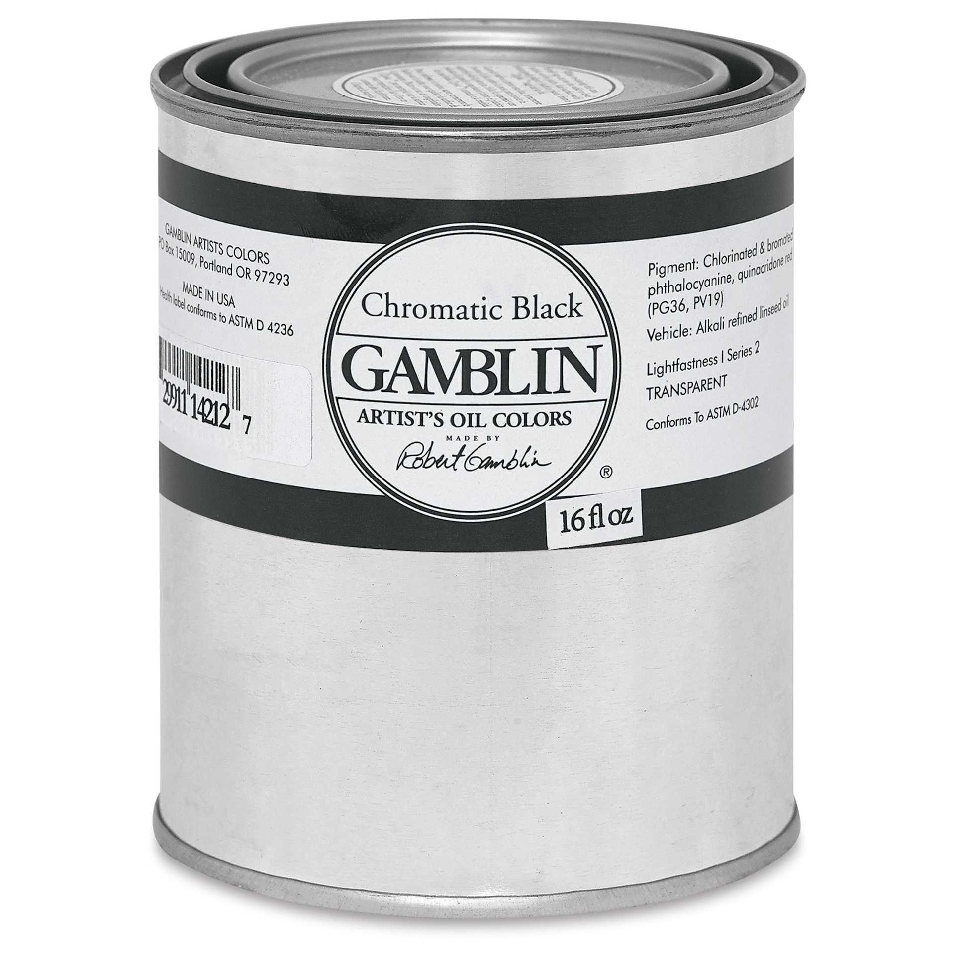 Gamblin Artist's Oil Color - Chromatic Black, 16 oz Can