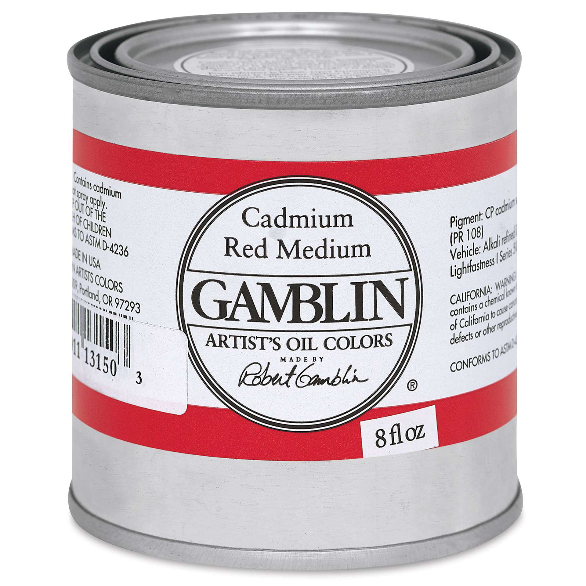 Gamblin Artist's Oil Color - Cadmium Red Medium, 8 oz Can