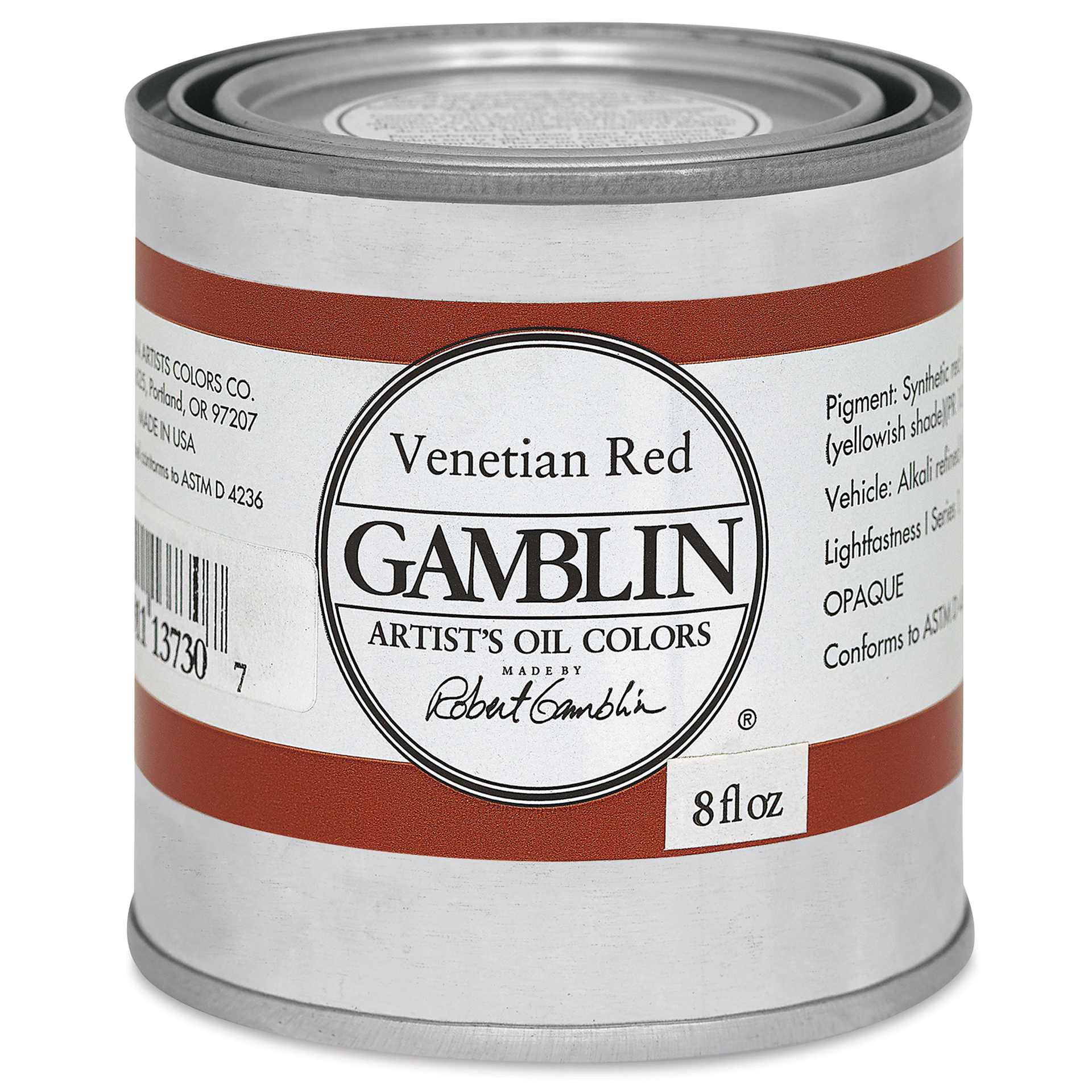 Gamblin Artist's Oil Color - Venetian Red, 8 oz Can