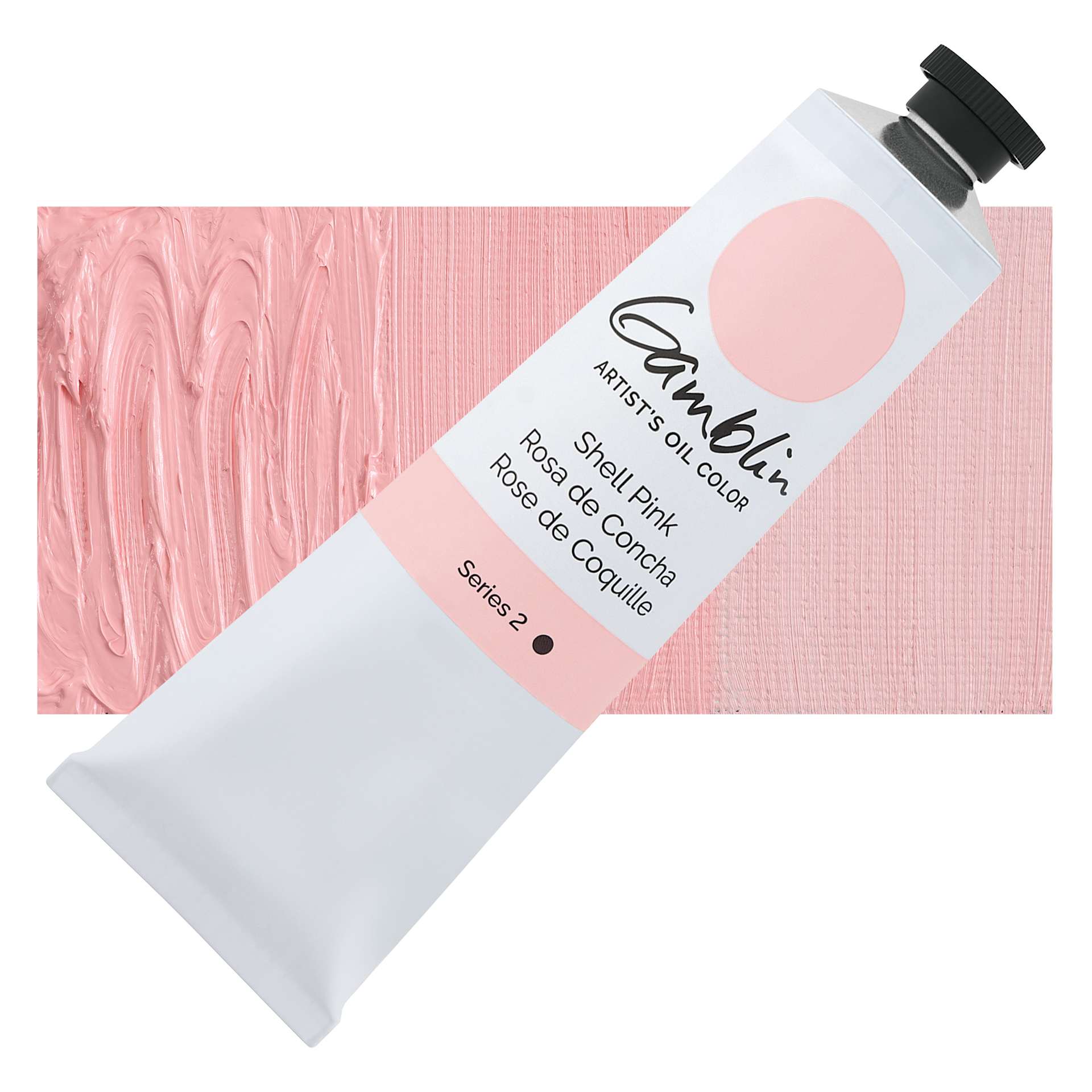 Gamblin Artist's Oil Color - Shell Pink, 150 ml tube and swatch