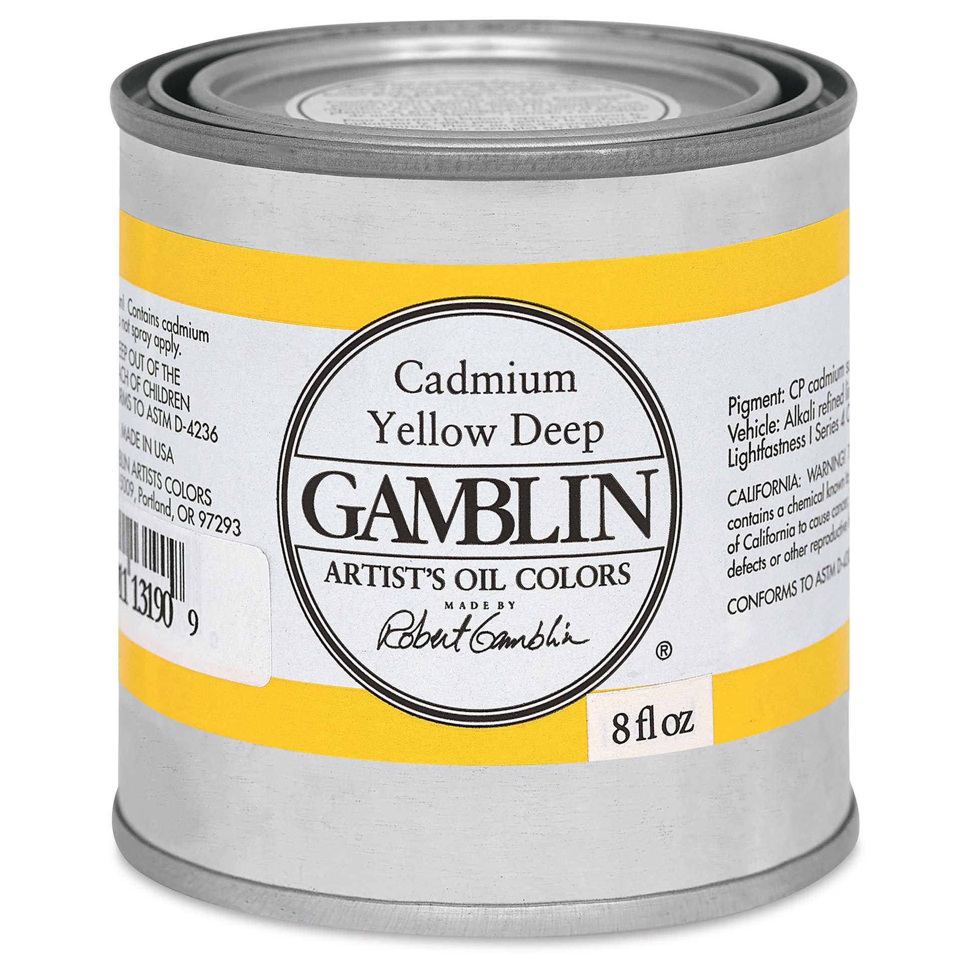 Gamblin Artist's Oil Color - Cadmium Yellow Deep, 8 oz Can