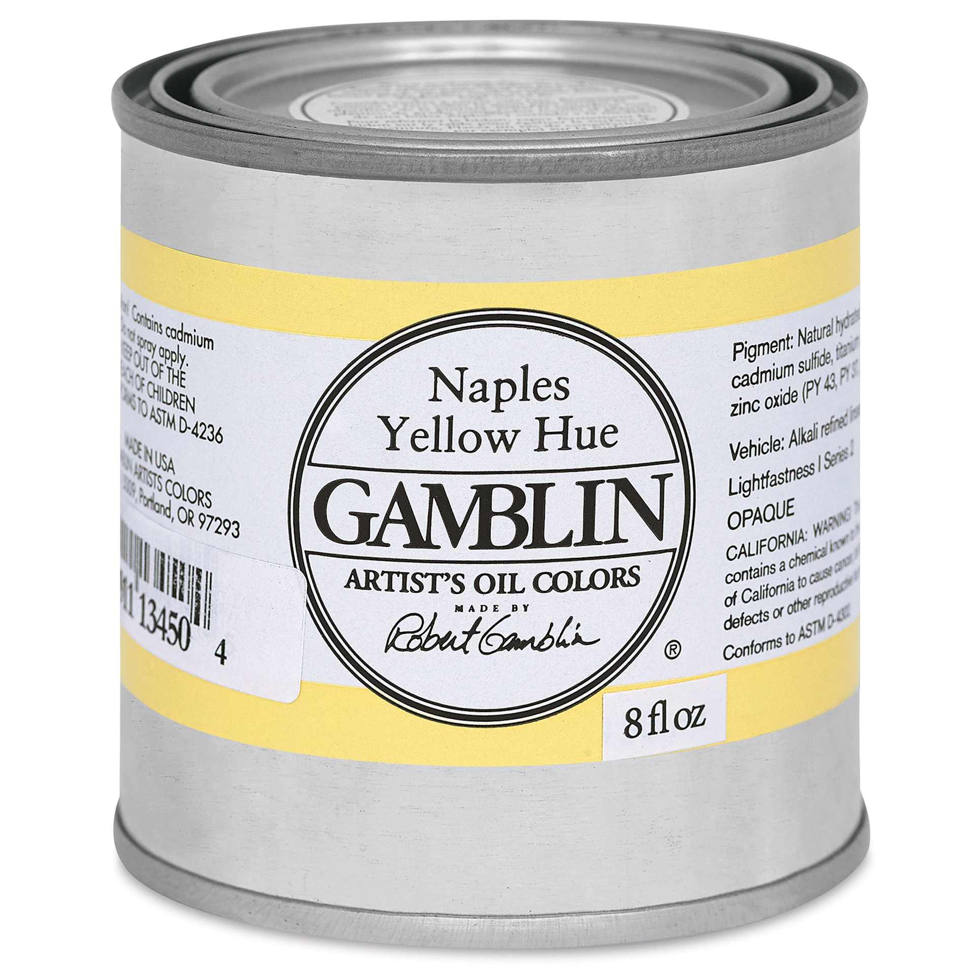 Gamblin Artist's Oil Color - Naples Yellow, 8 oz Can