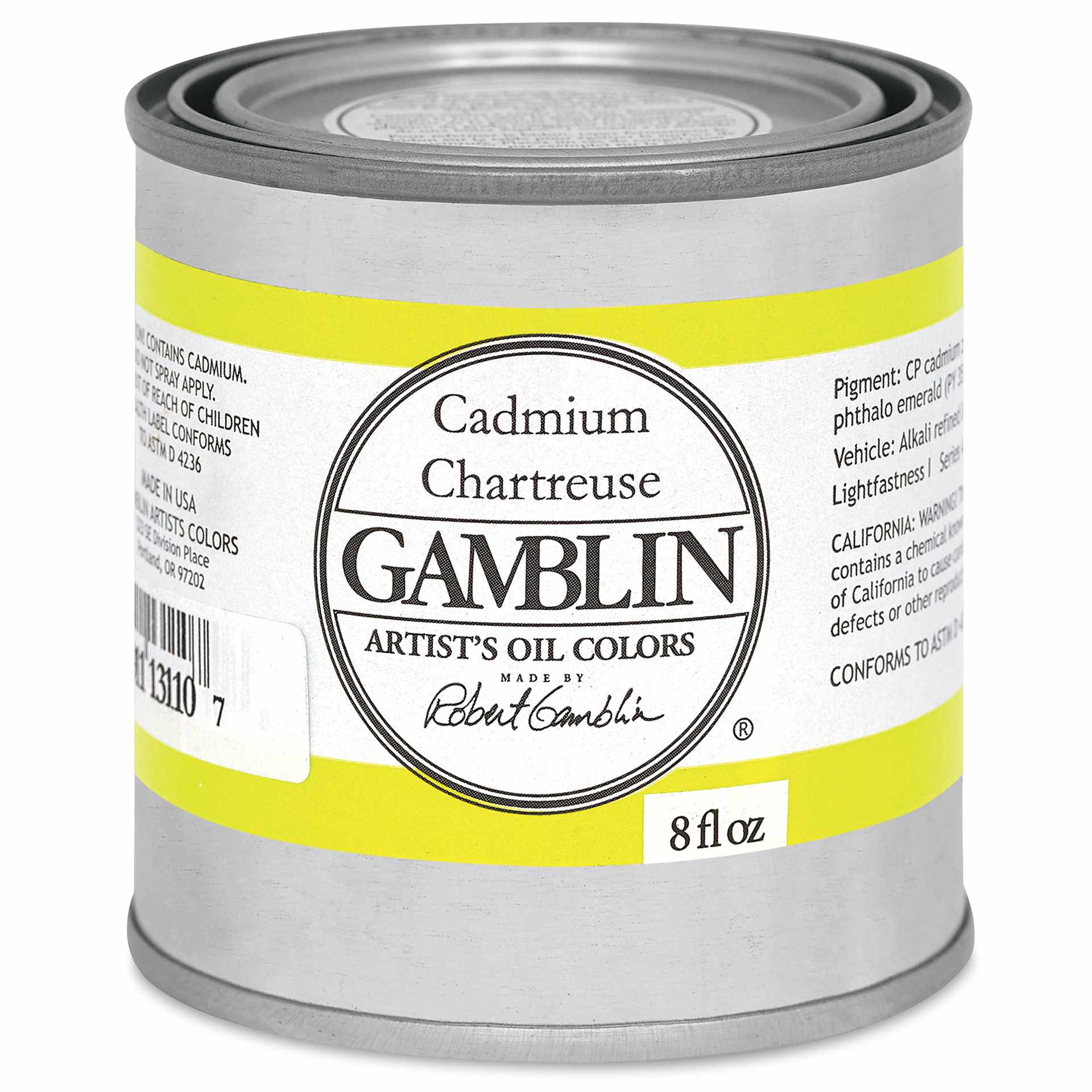 Gamblin Artist's Oil Color - Cadmium Chartreuse, 8 oz can