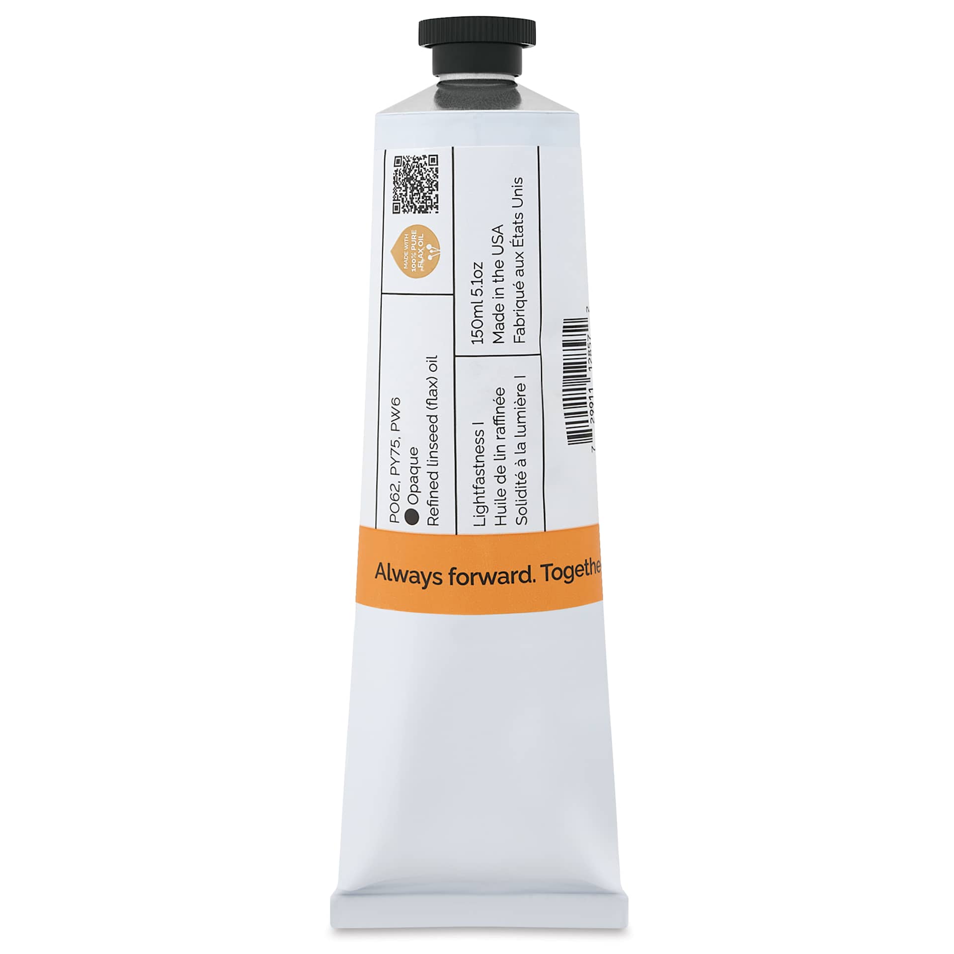 Gamblin Artist's Oil Color - Radiant Orange, 150 ml tube back