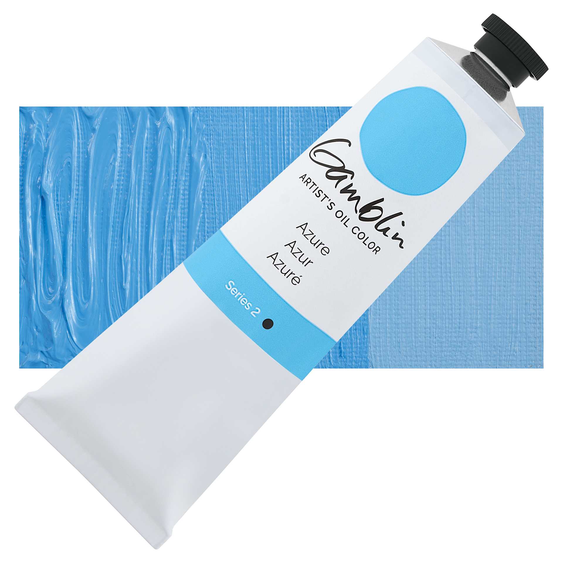Gamblin Artist's Oil Color - Azure, 150 ml tube and swatch