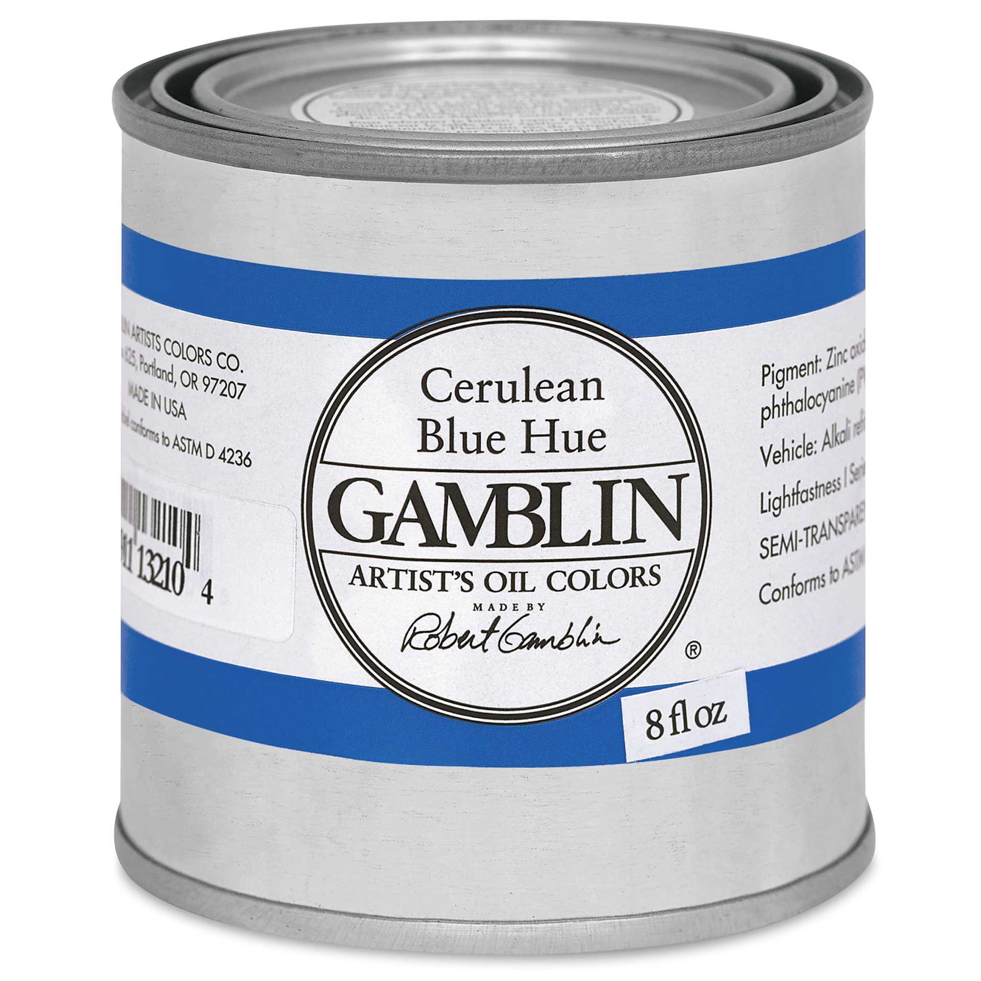 Gamblin Artist's Oil Color - Cerulean Blue Hue, 8 oz Can