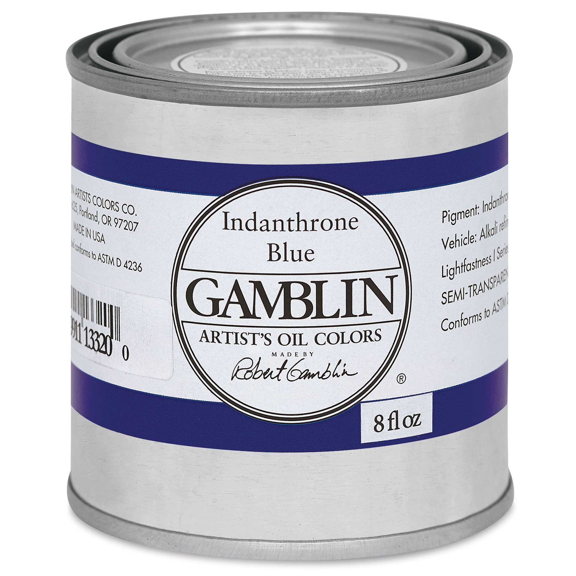 Gamblin Artist's Oil Color - Indanthrone Blue, 8 oz Can