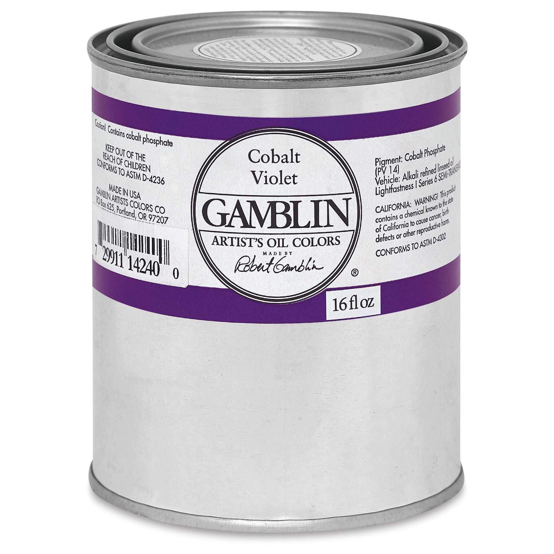 Gamblin Artist's Oil Color - Cobalt Violet, 16 oz Can