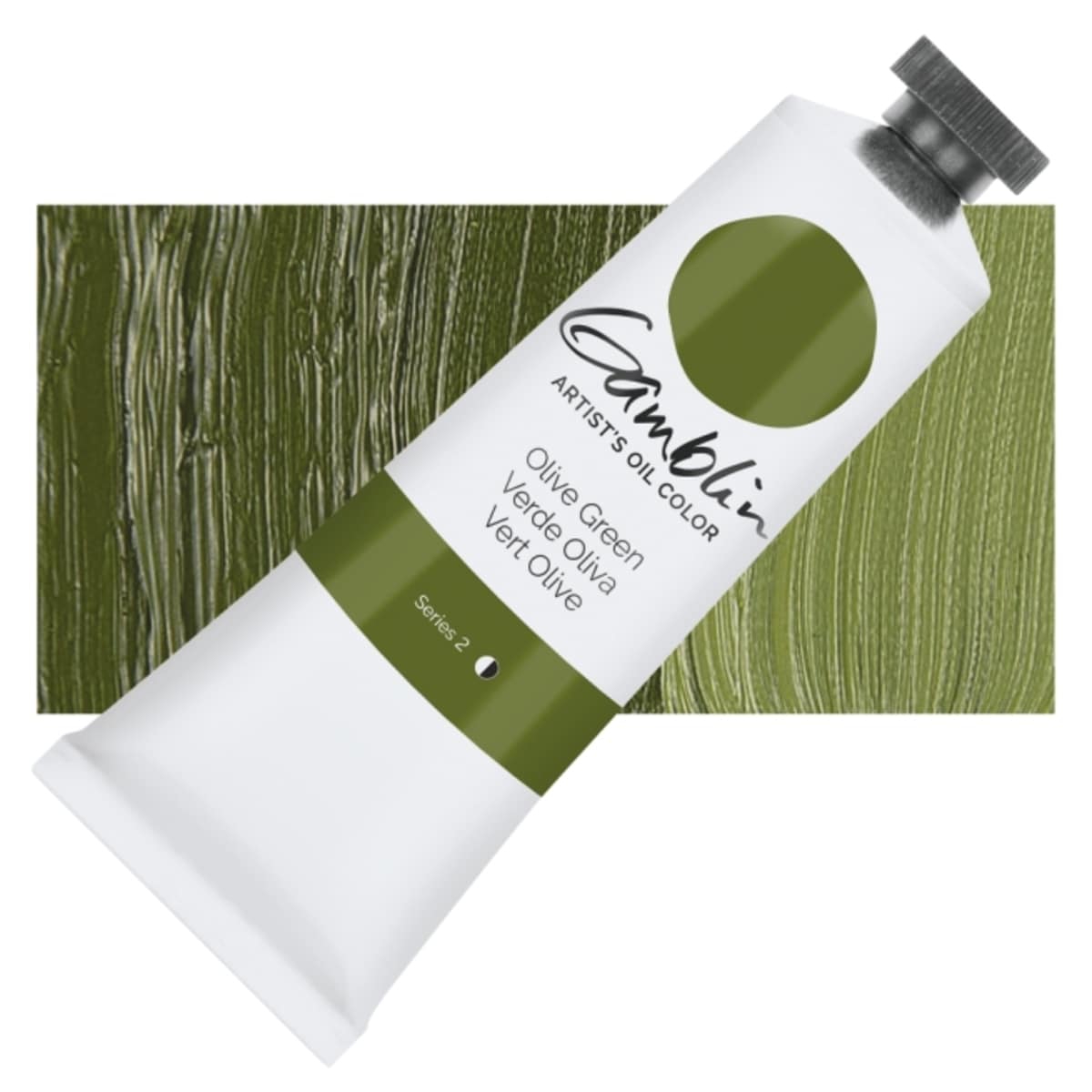 Gamblin Artist's Oil Color - Olive Green, 37 ml tube and swatch