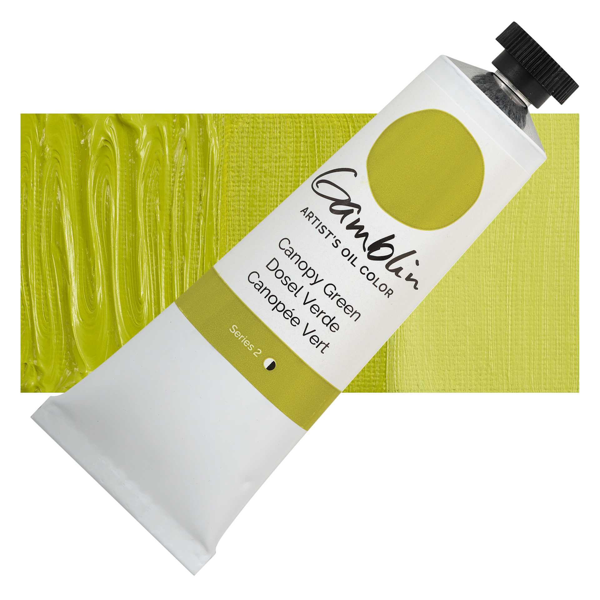 Gamblin Artist's Oil Color - Canopy Green, 37 ml tube and swatch