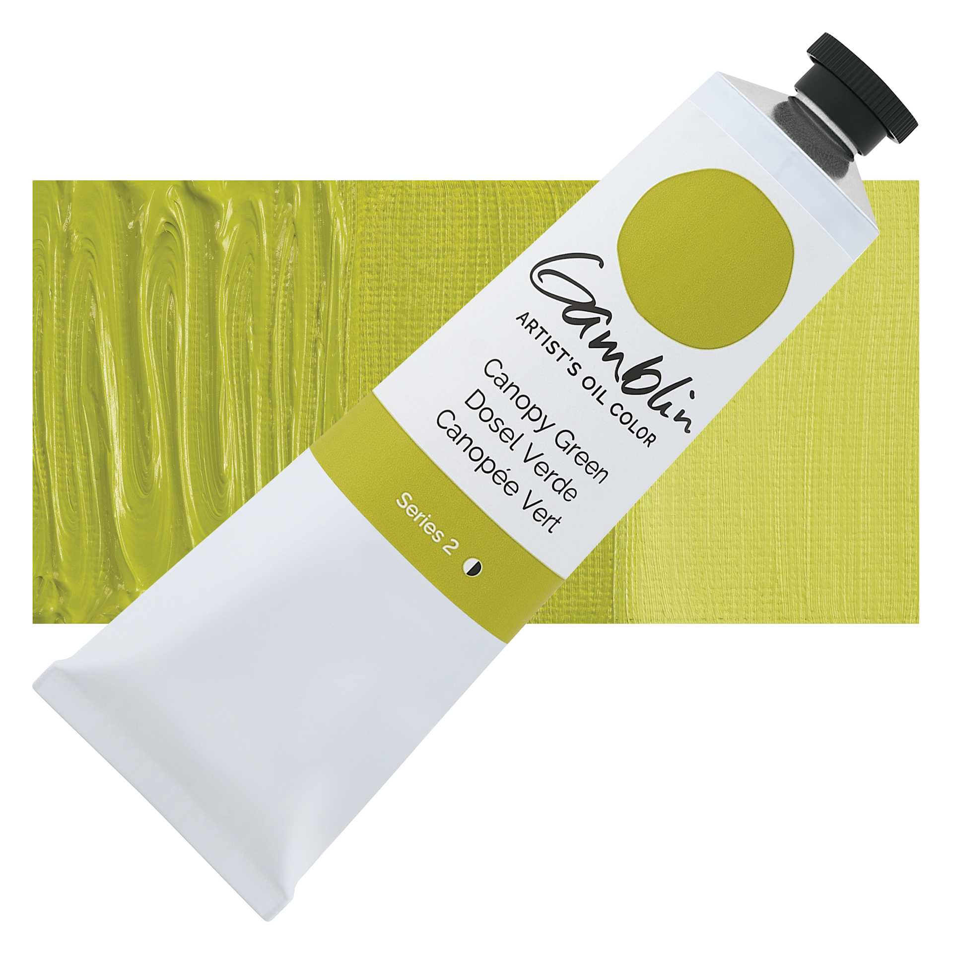 Gamblin Artist's Oil Color - Canopy Green, 150 ml tube and swatch