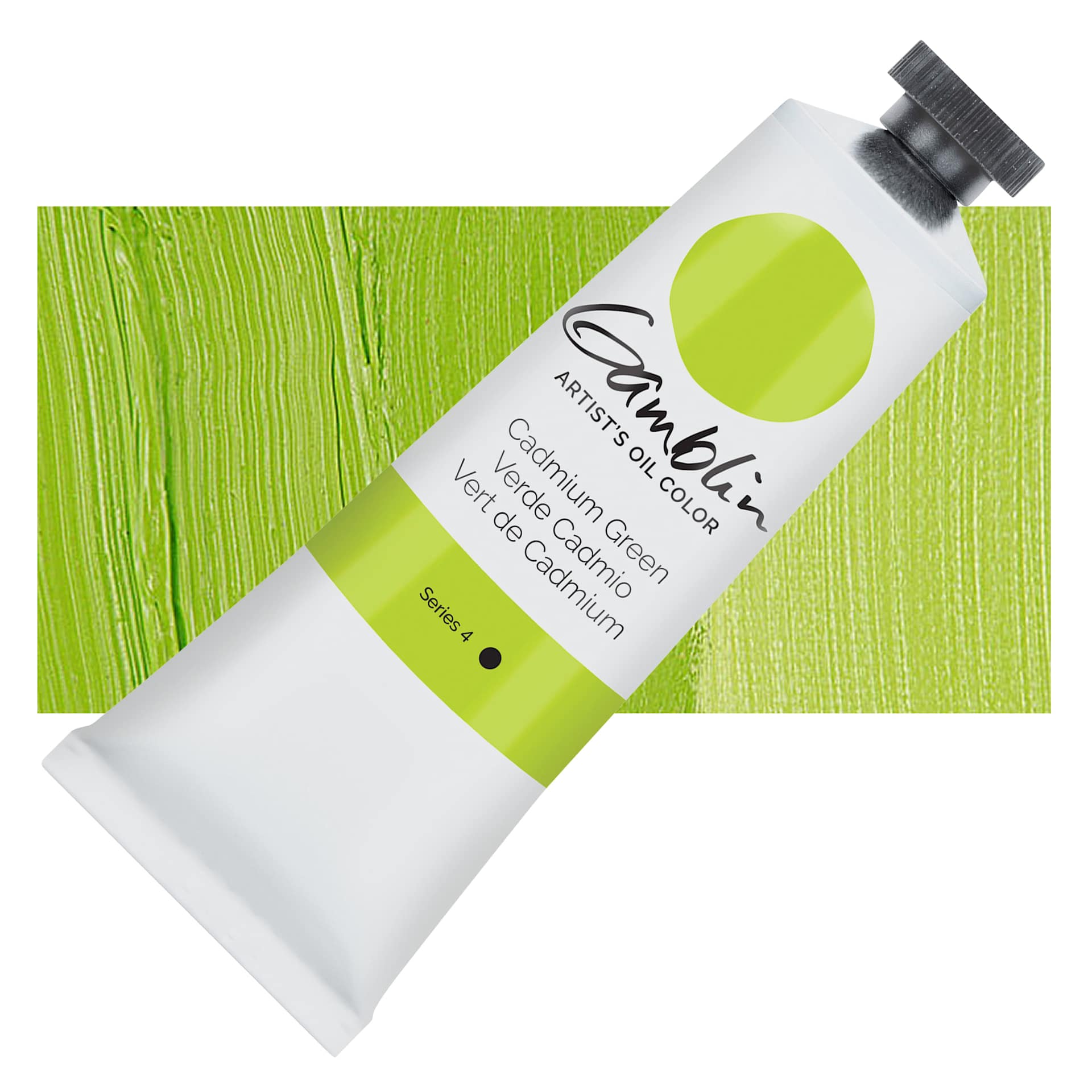 Gamblin Artist's Oil Color - Cadmium Green, 37 ml tube and swatch