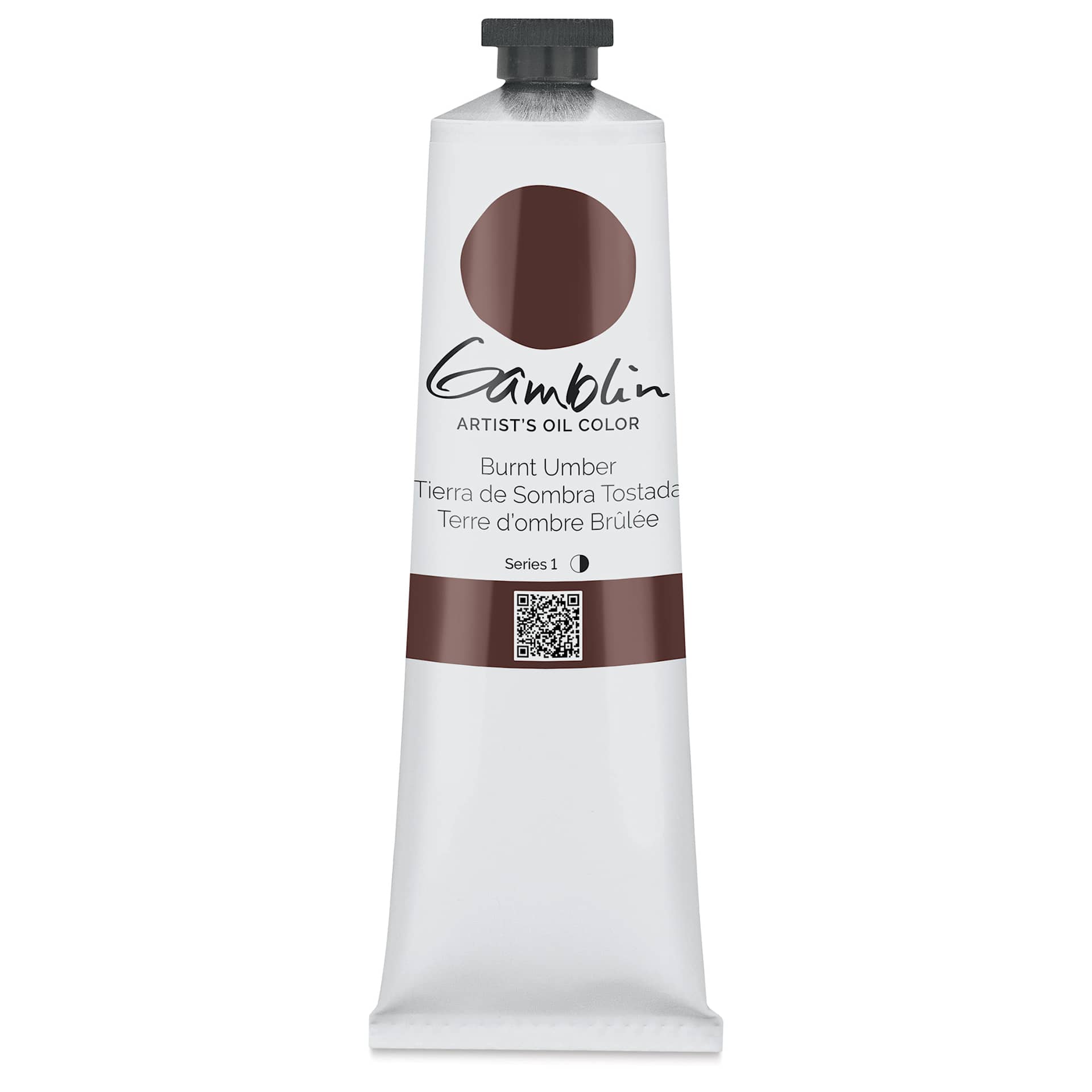 Gamblin Artist's Oil Color - Burnt Umber, 150 ml tube
