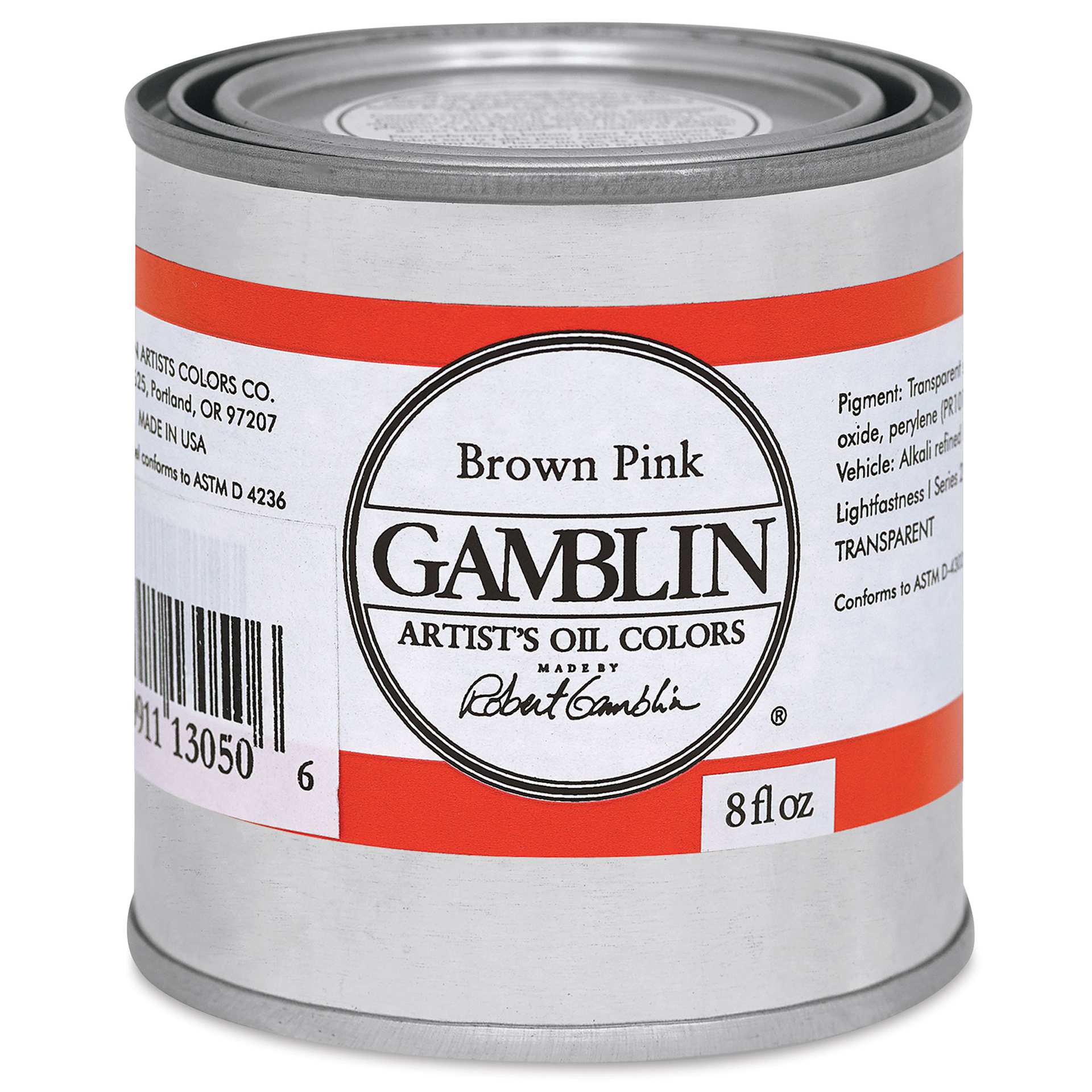 Gamblin Artist's Oil Color - Brown Pink, 8 oz Can