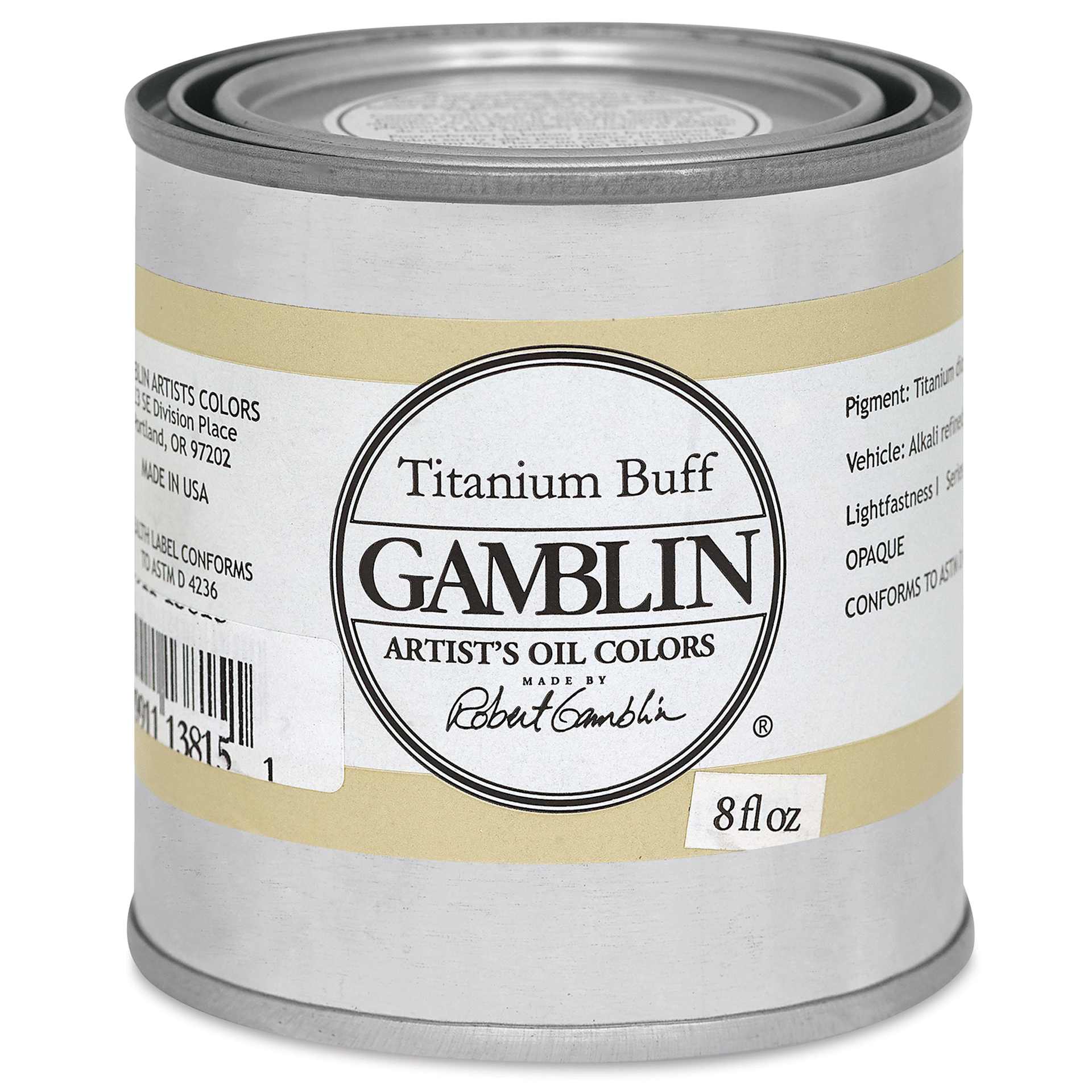 Gamblin Artist's Oil Color - Titanium Buff, 8 oz can