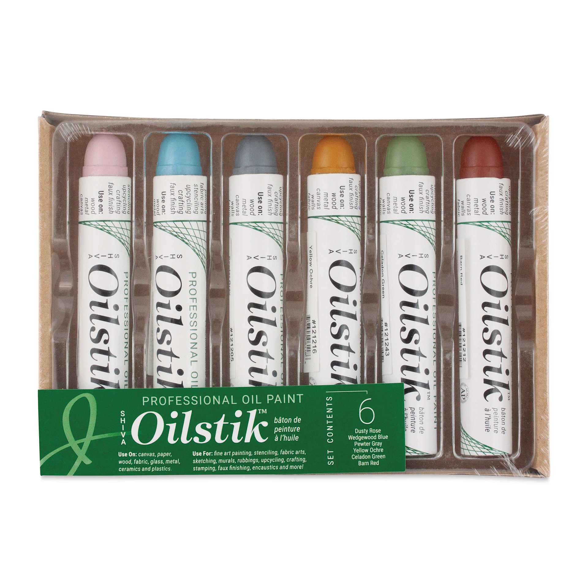 Shiva Oilstik Oil Paint - Set of 6, Traditional Set, 37 ml