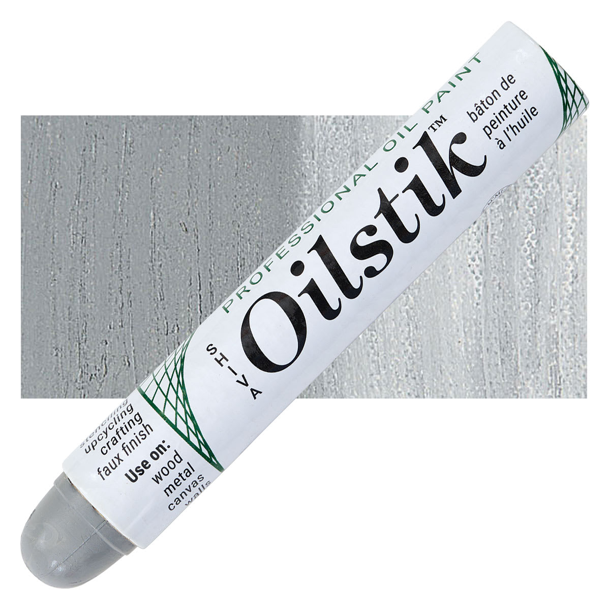 Shiva Oilstik Oil Paint - Pewter Gray oilstik and swatch