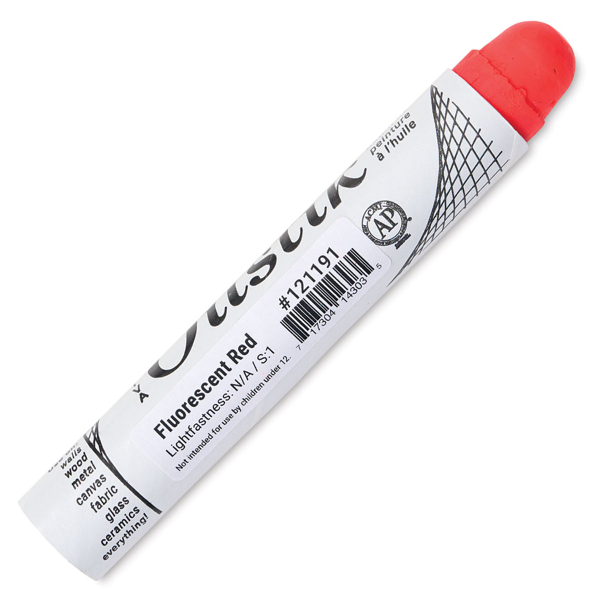 Shiva Oilstik Oil Paint - Fluorescent Red, 37 ml (Back)