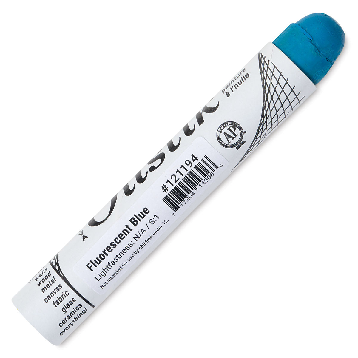 Shiva Oilstik Oil Paint - Fluorescent Blue, 37 ml (Back)