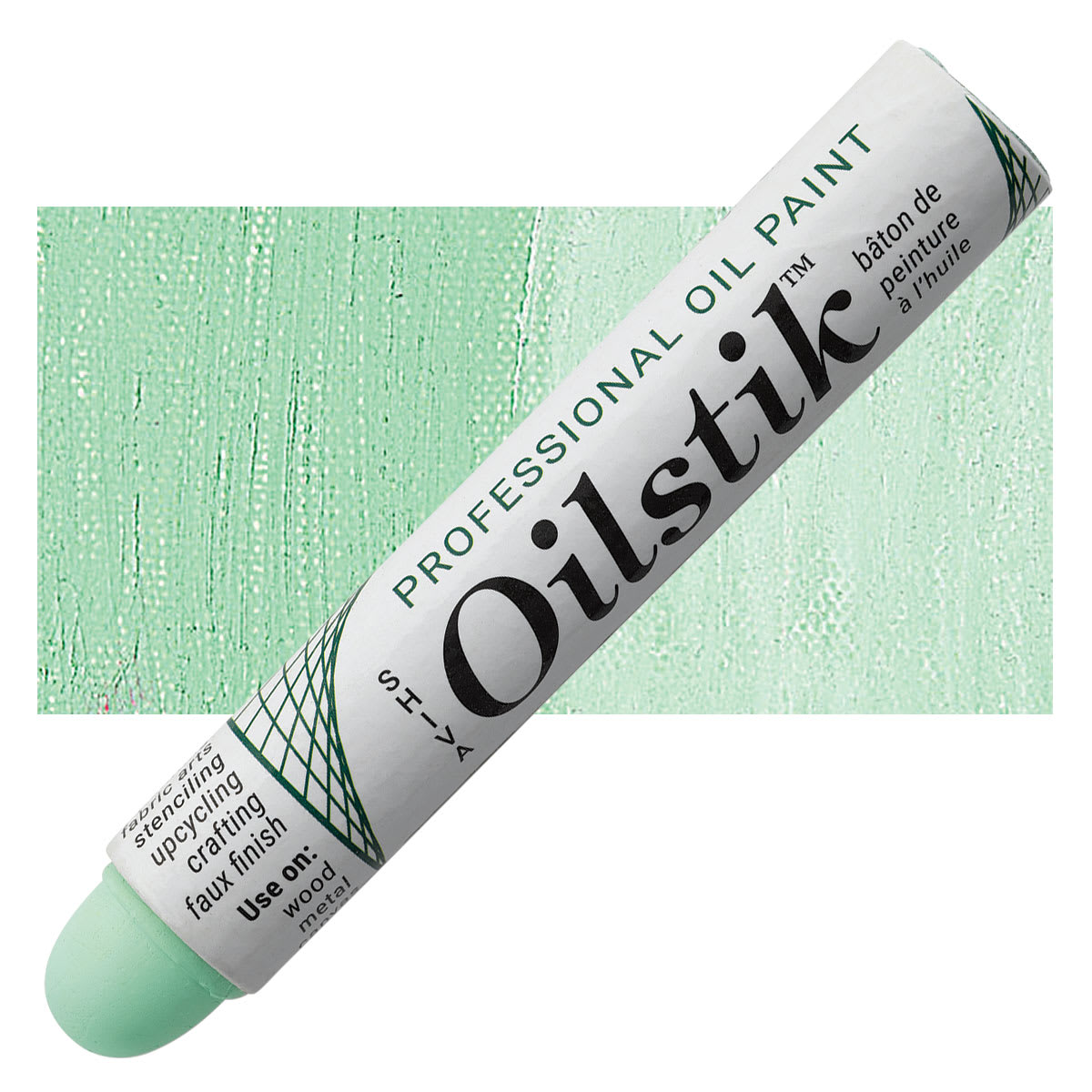 Shiva Oilstik Oil Paint - Light Green oilstik and swatch