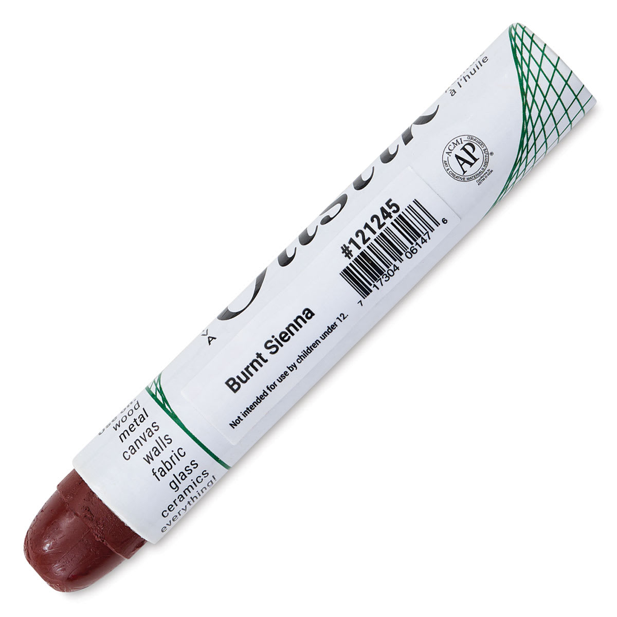 Shiva Oilstik Oil Paint - Burnt Sienna, Regular (Back)