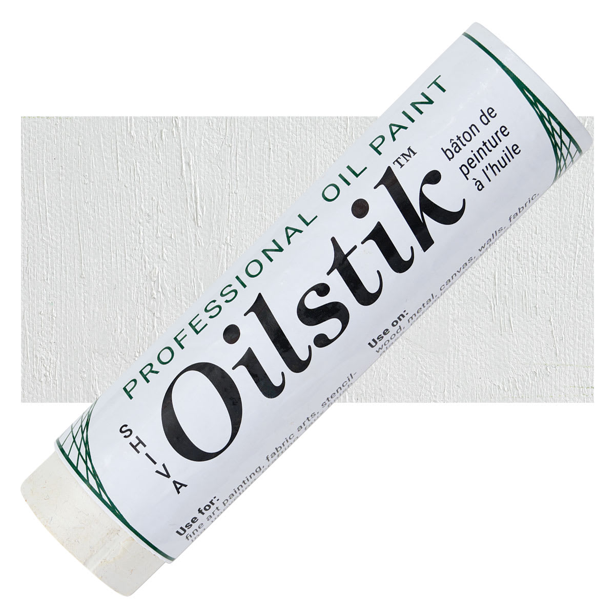 Shiva Oilstik Oil Paint - Titanium White, Jumbo oilstik and swatch