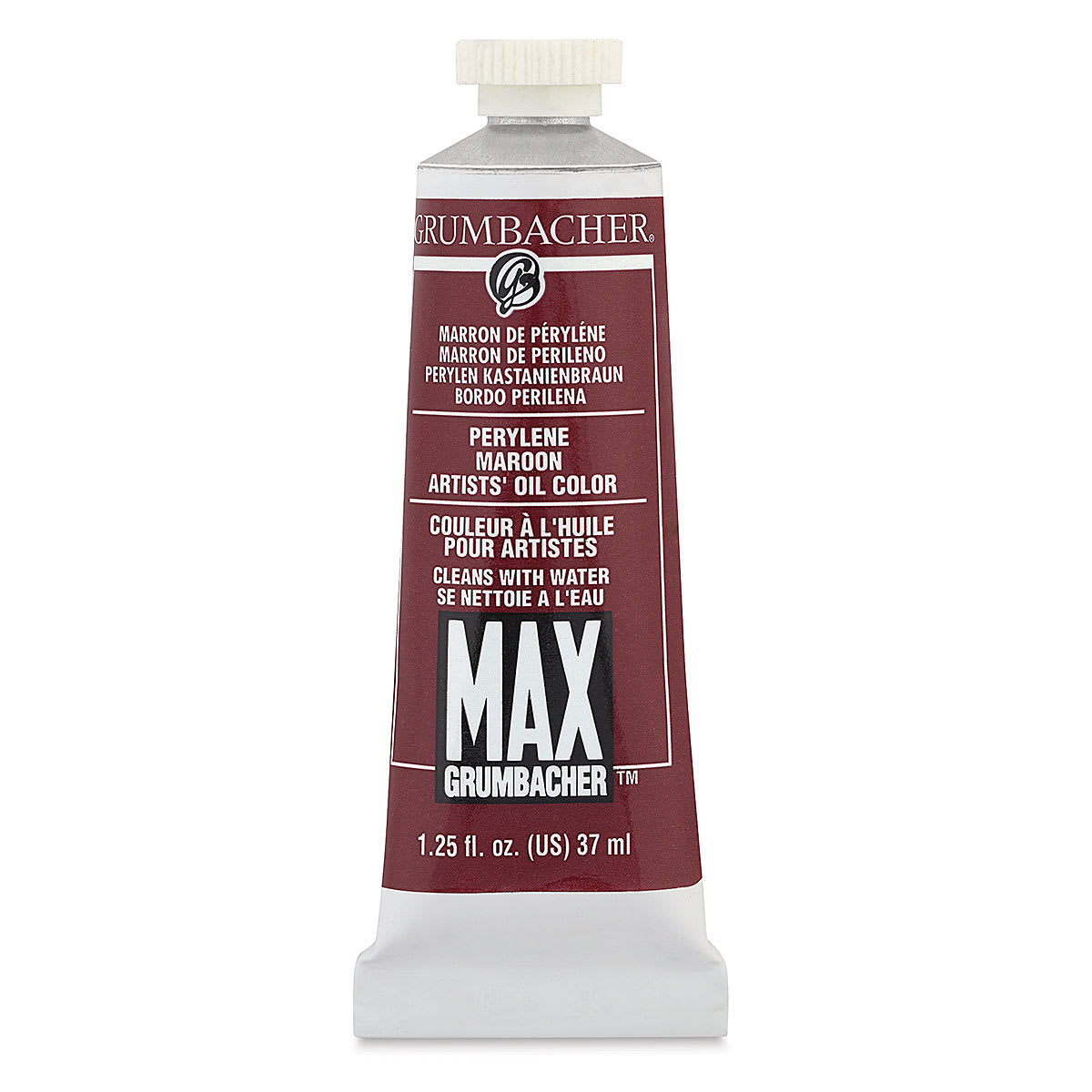 Grumbacher Max Artists' Water Miscible Oil Color - Perylene Maroon (Anthraquinone), 37 ml tube